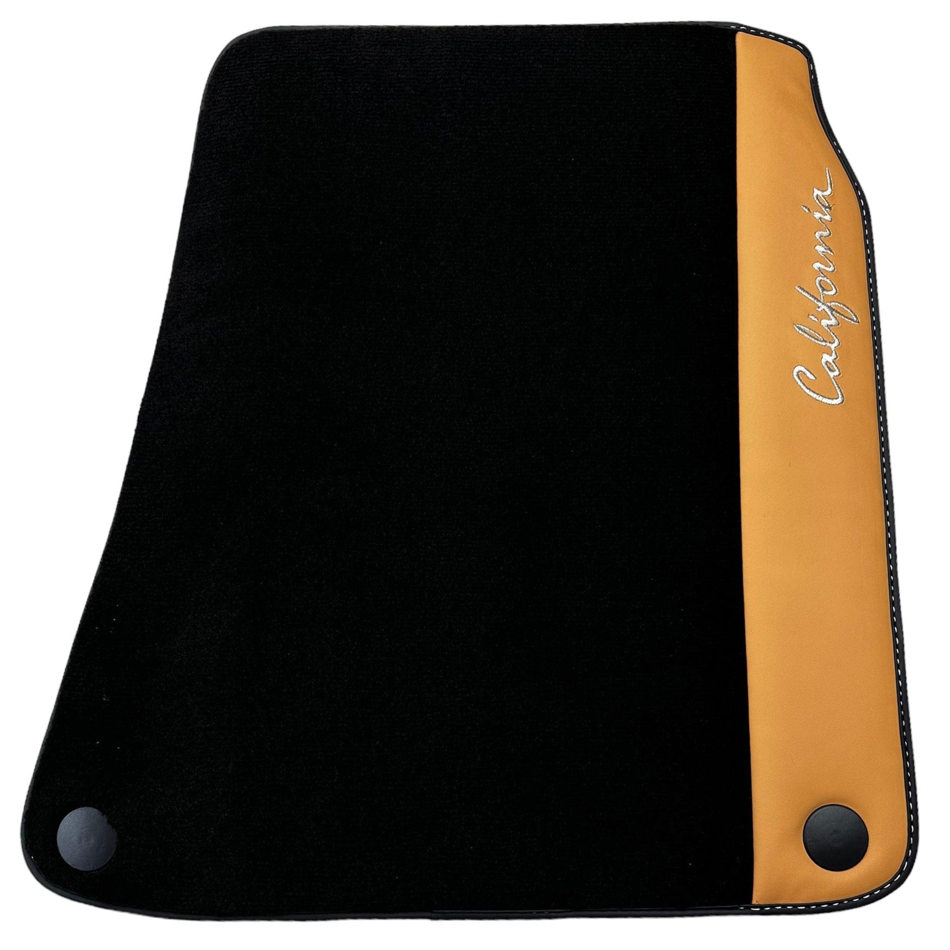 Black Floor Mats for Ferrari California (2008-2014) with Beige Tradizione Nappa Leather - AutoWin