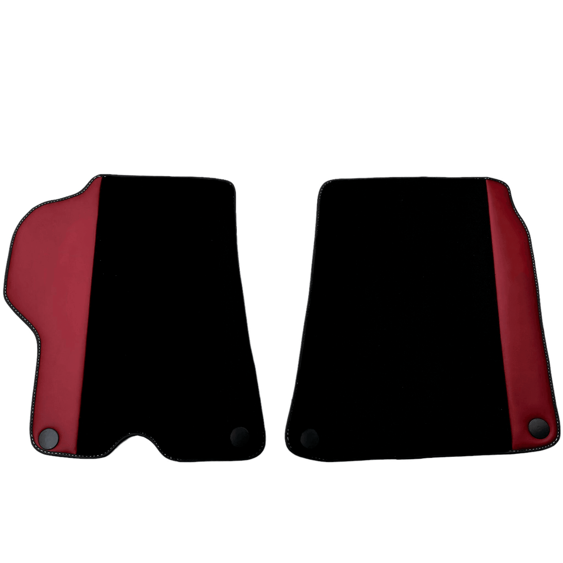 Black Floor Mats for Ferrari California (2008-2014) with Bordeaux Nappa Leather - AutoWin
