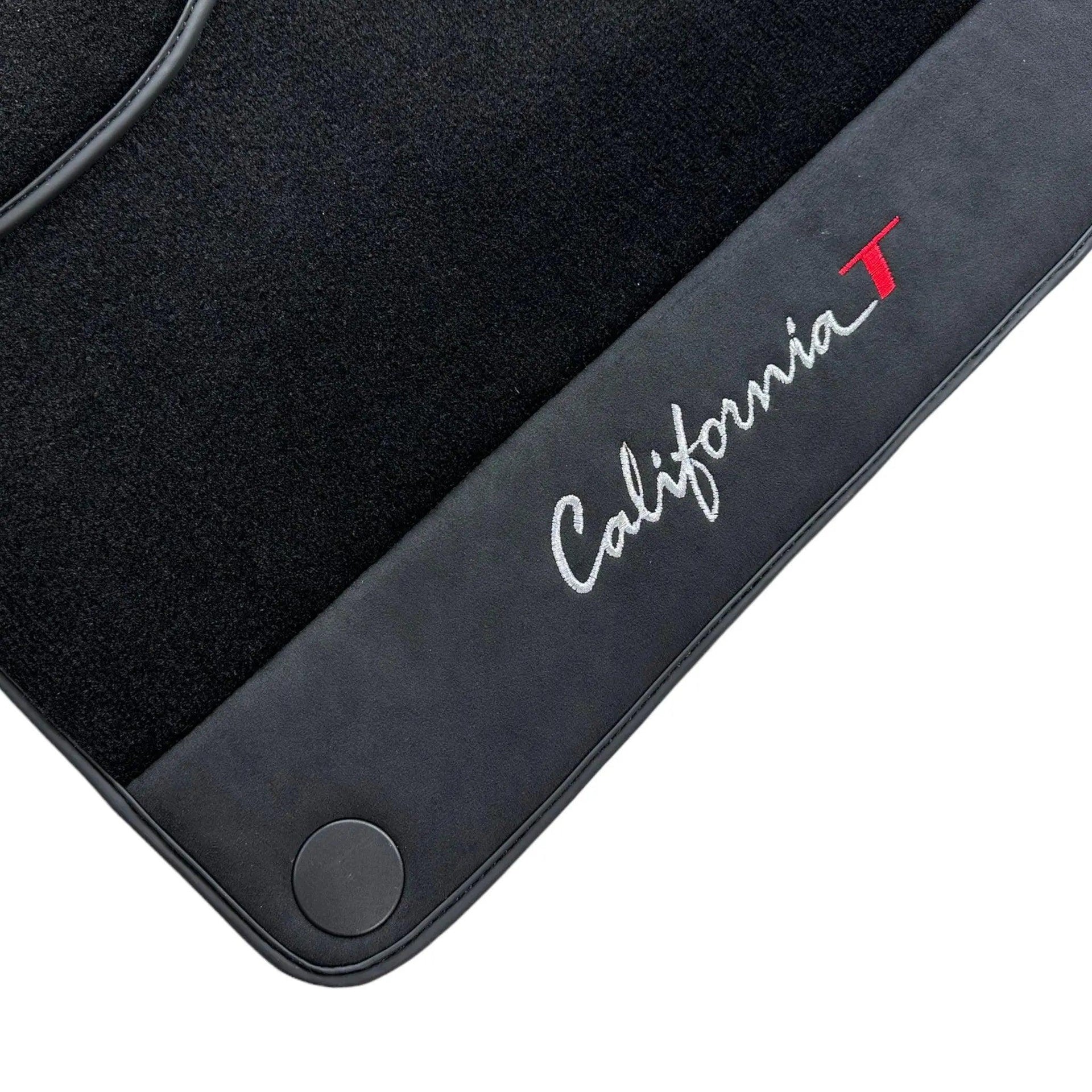 Black Floor Mats For Ferrari California T 2015–2018 with Black Alcantara - AutoWin