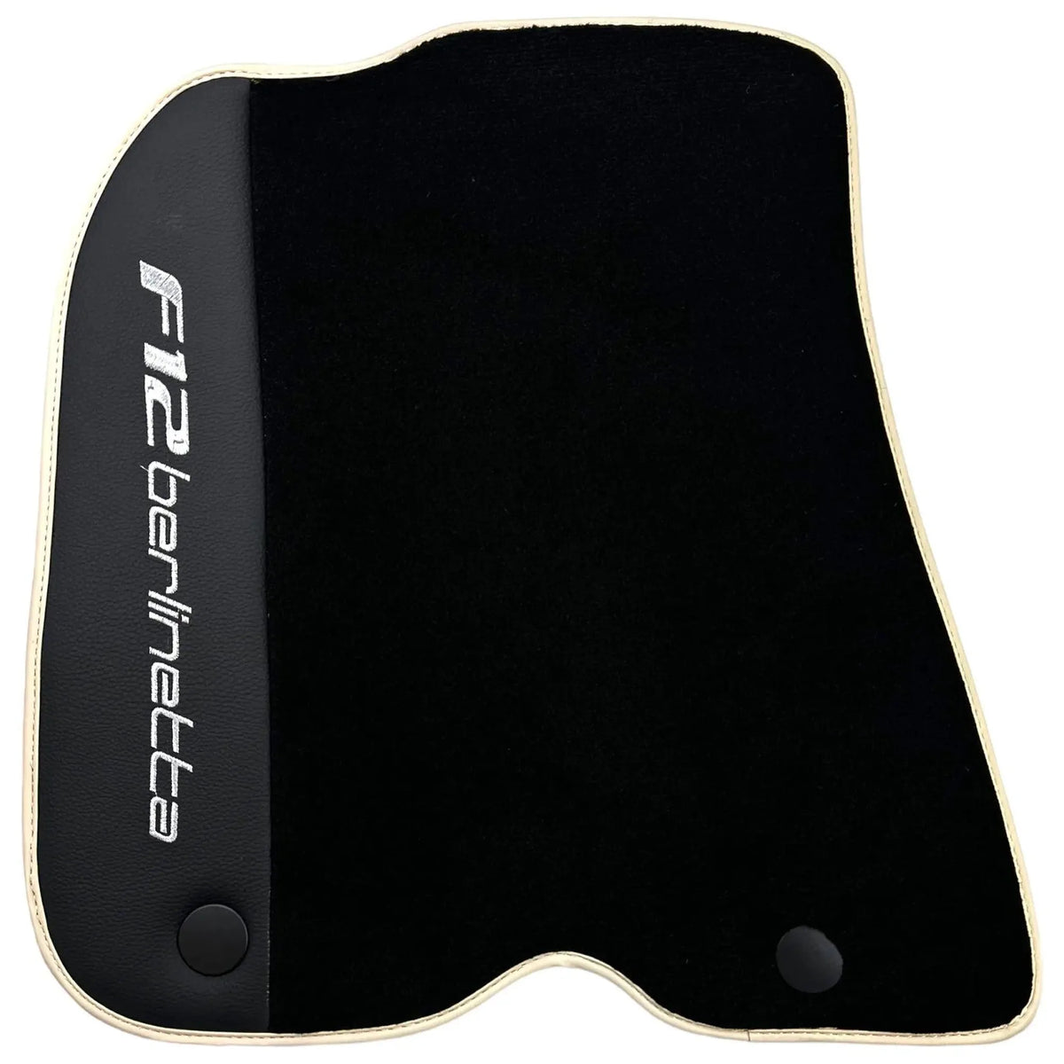 Black Floor Mats for Ferrari F12 Berlinetta (2012-2022) with Leather - AutoWin