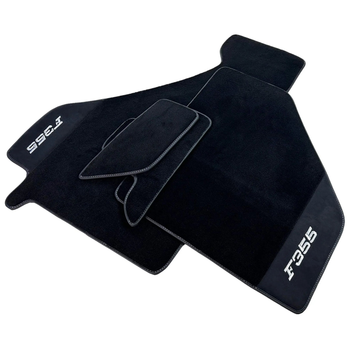Black Floor Mats For Ferrari F355 1994-1999 With Alcantara Leather - AutoWin