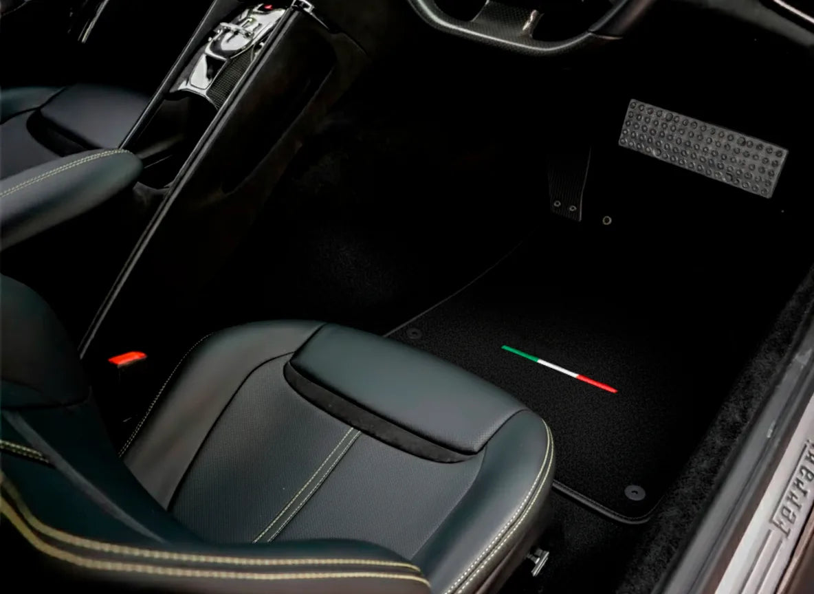 Black Floor Mats For Ferrari GTC4 Lusso (2016-2023) Italian Edition