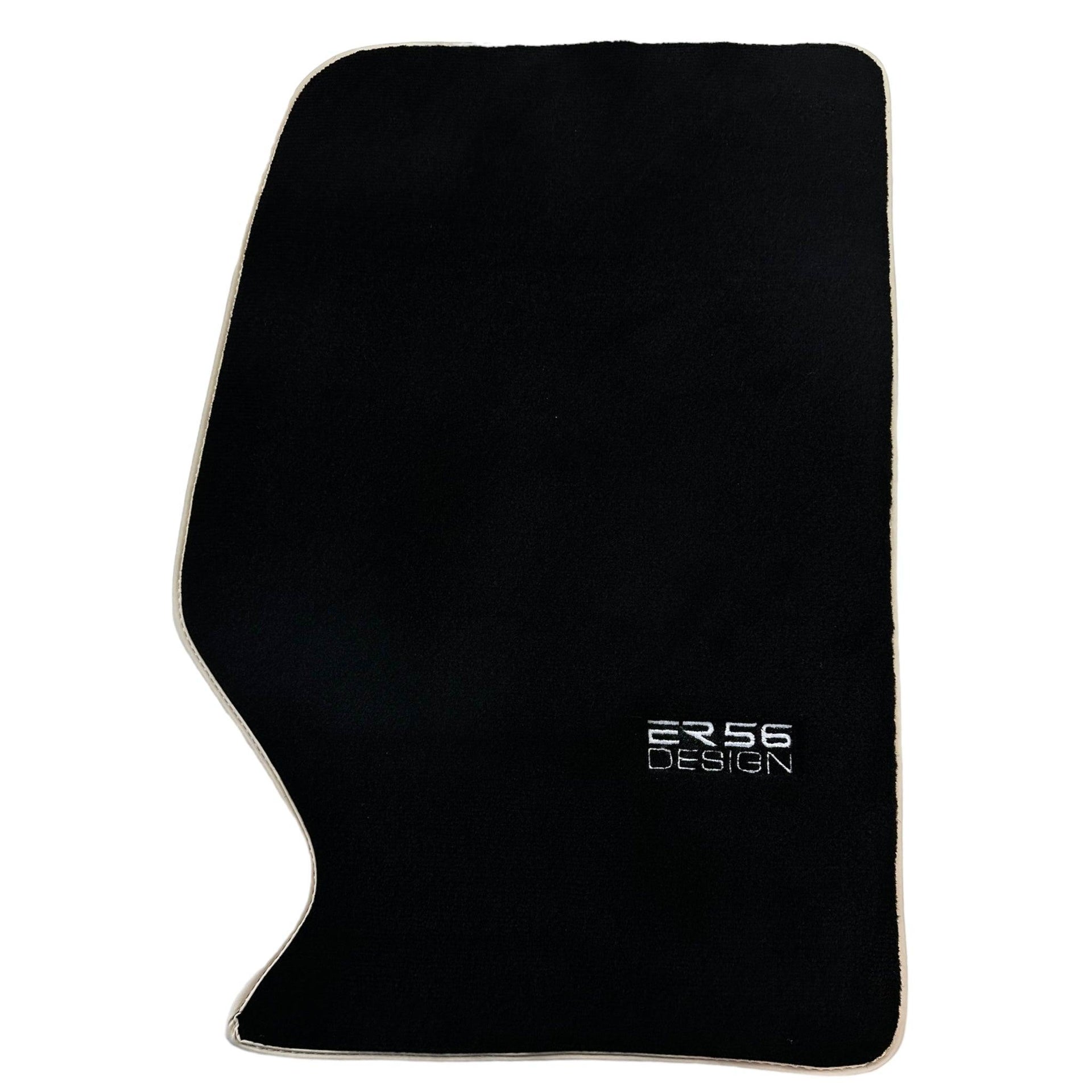 Black Floor Mats For Kia Sportage (1994-2002) ER56 Design | Beige Trim - AutoWin