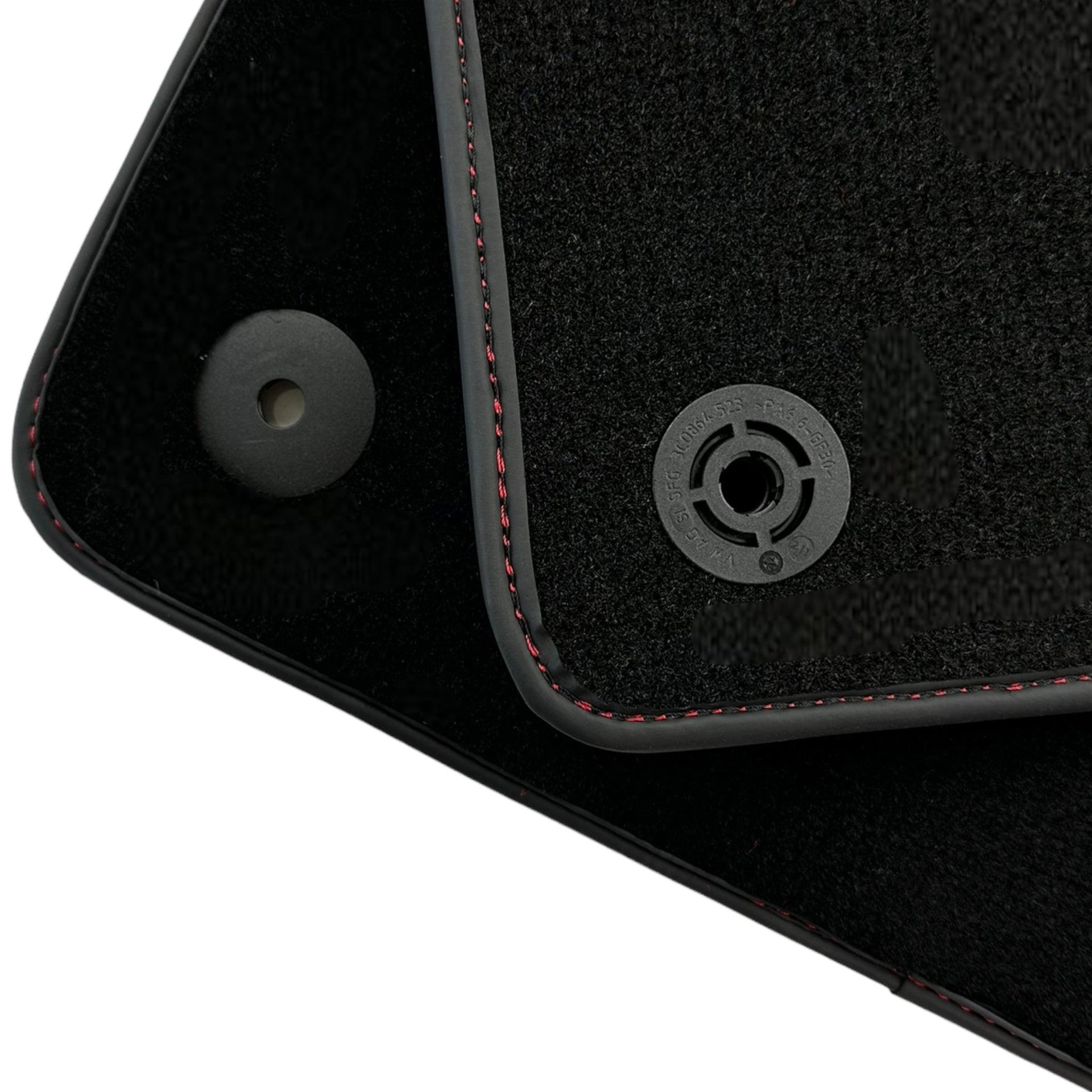 Black Floor Mats for Lamborghini Aventador With Red Leather - AutoWin