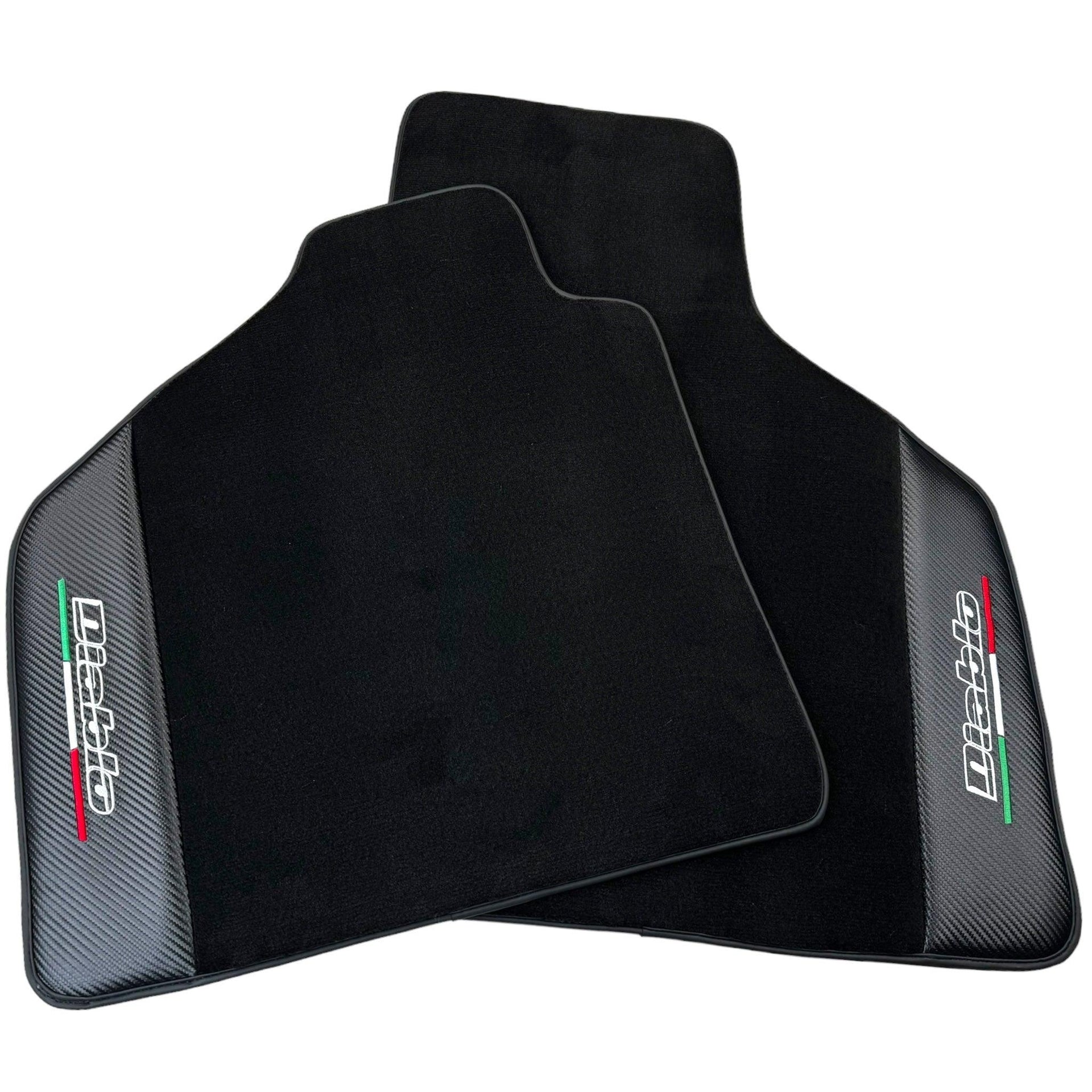 Black Floor Mats for Lamborghini Diablo (1990-2001) with Carbon Fiber - AutoWin