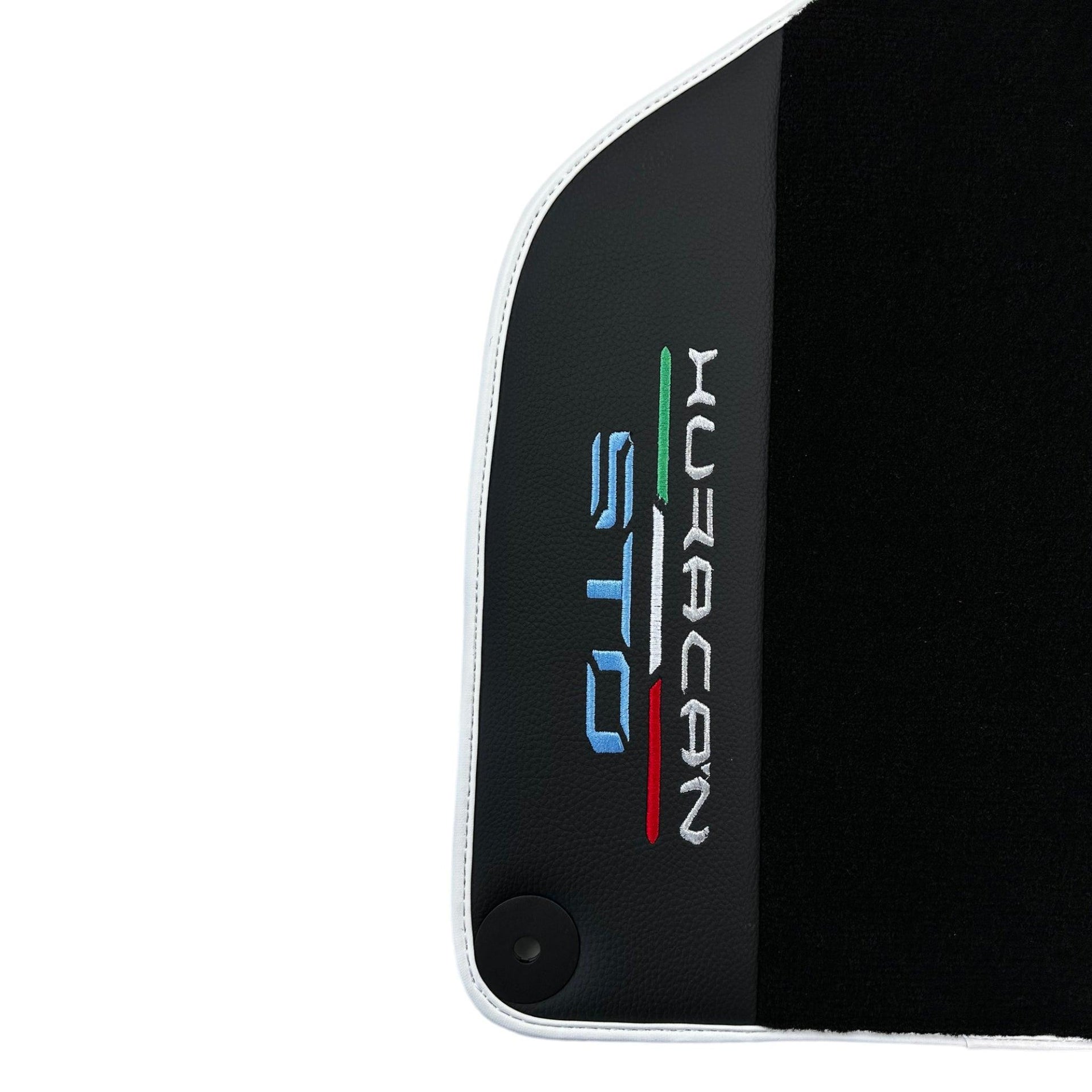 Premium Black Leather Floor Mats for Lamborghini Huracan STO