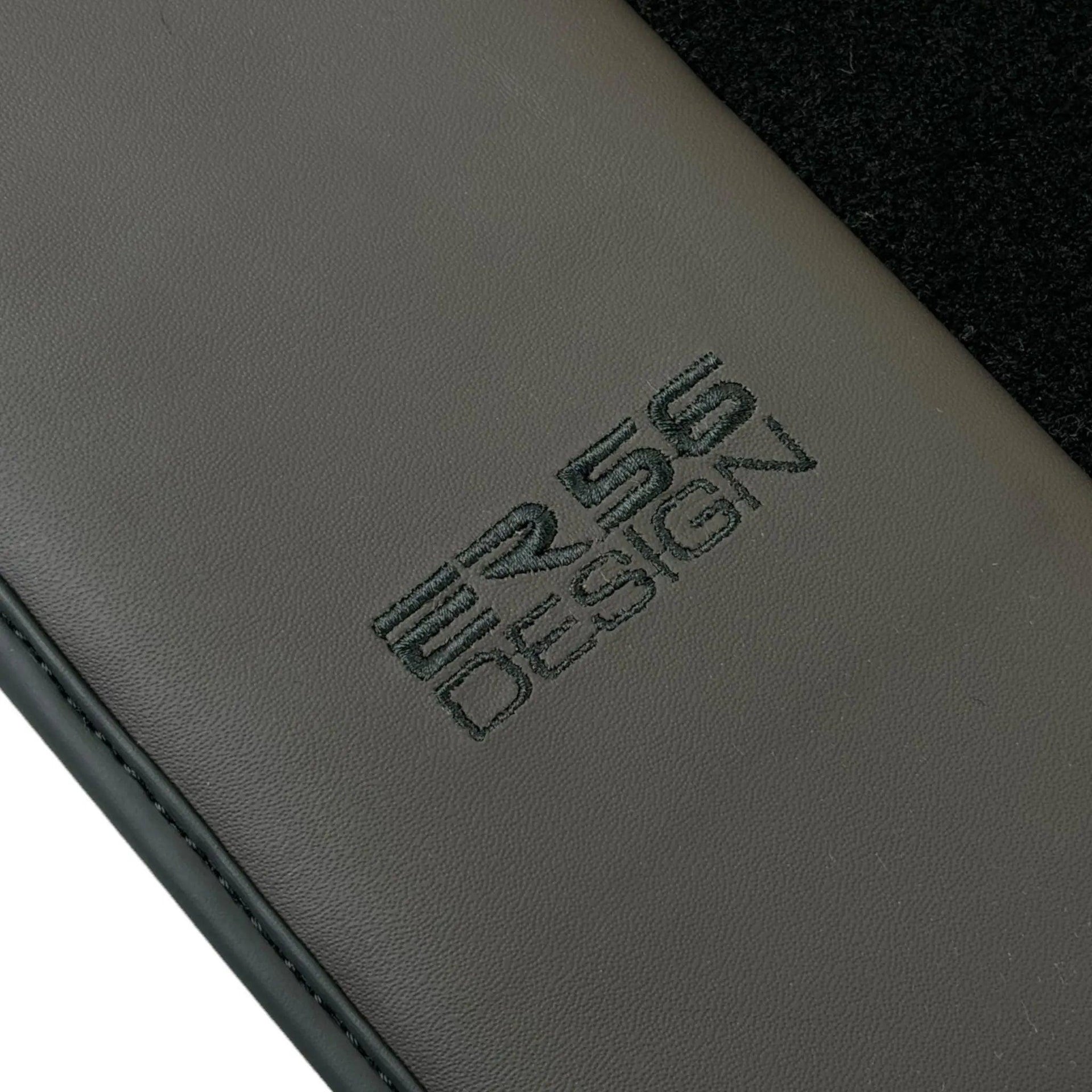 Black Floor Mats for Lamborghini Urus with Dark Brown Leather | ER56 Design - AutoWin