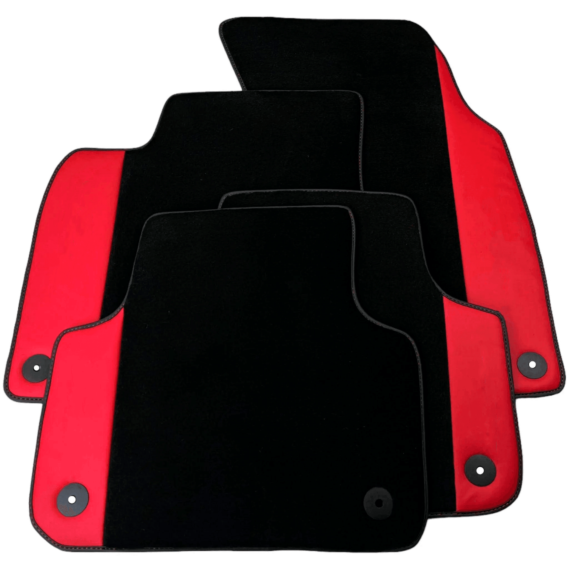 Customizable Black Floor Mats for Lamborghini Urus with Red Nappa Leather - AutoWin