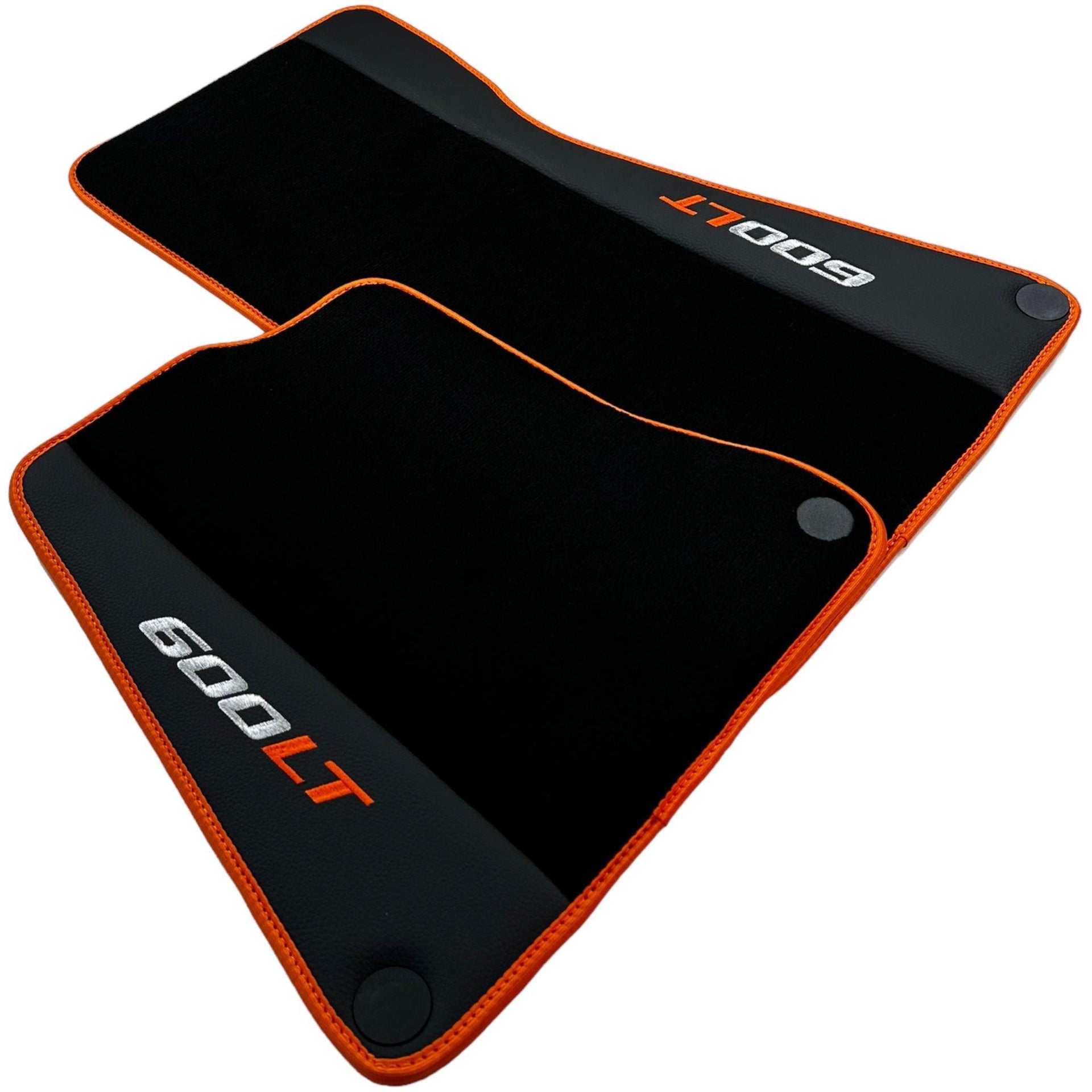 Black Floor Mats for McLaren 600 LT (2018-2020) With Alcantara Leather - AutoWin