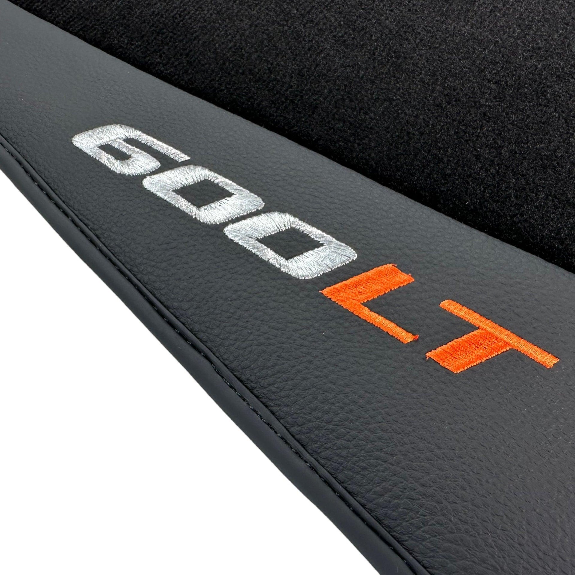Black Floor Mats for McLaren 600 LT (2018-2020) With Leather - AutoWin