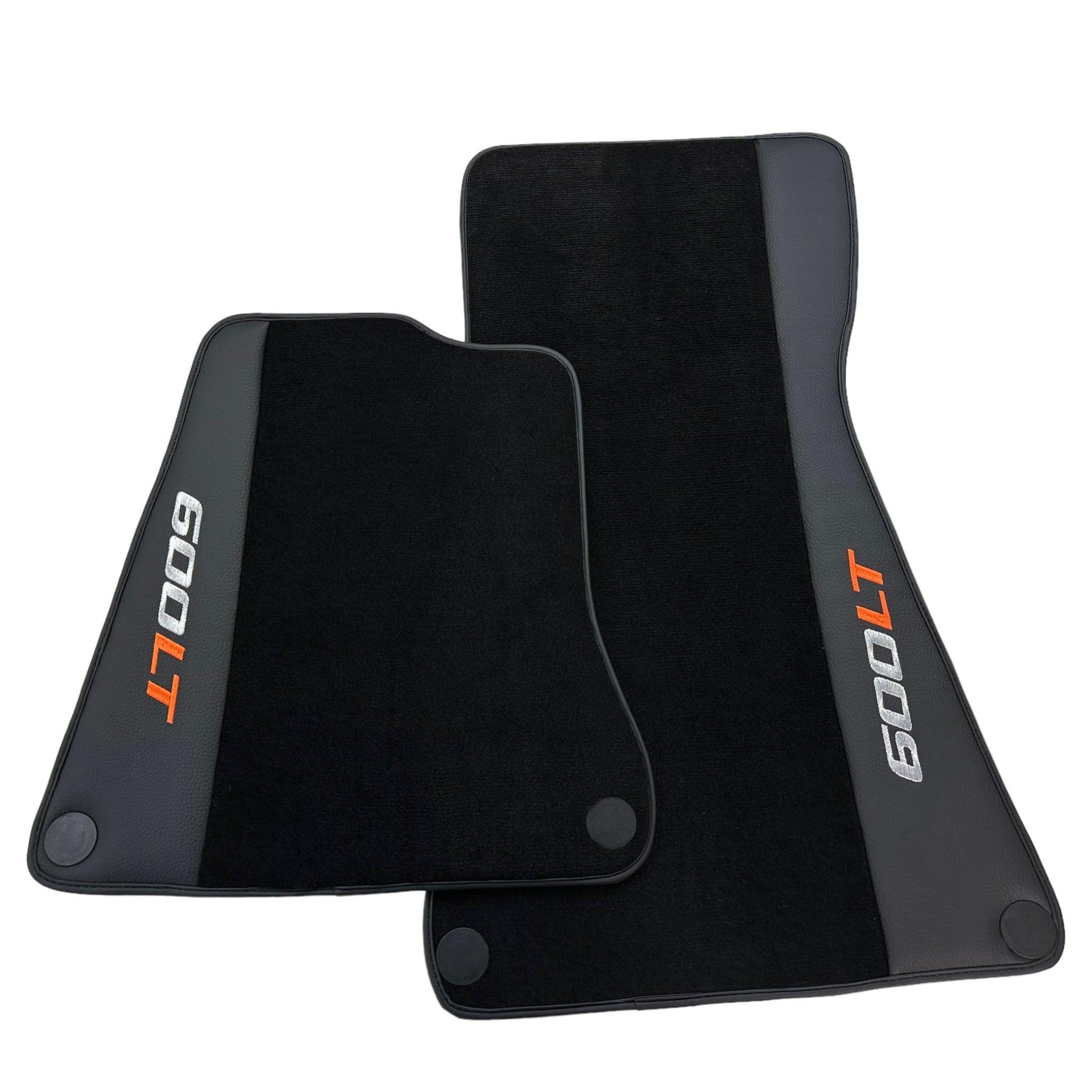 Black Floor Mats for McLaren 600 LT (2018-2020) With Leather - AutoWin