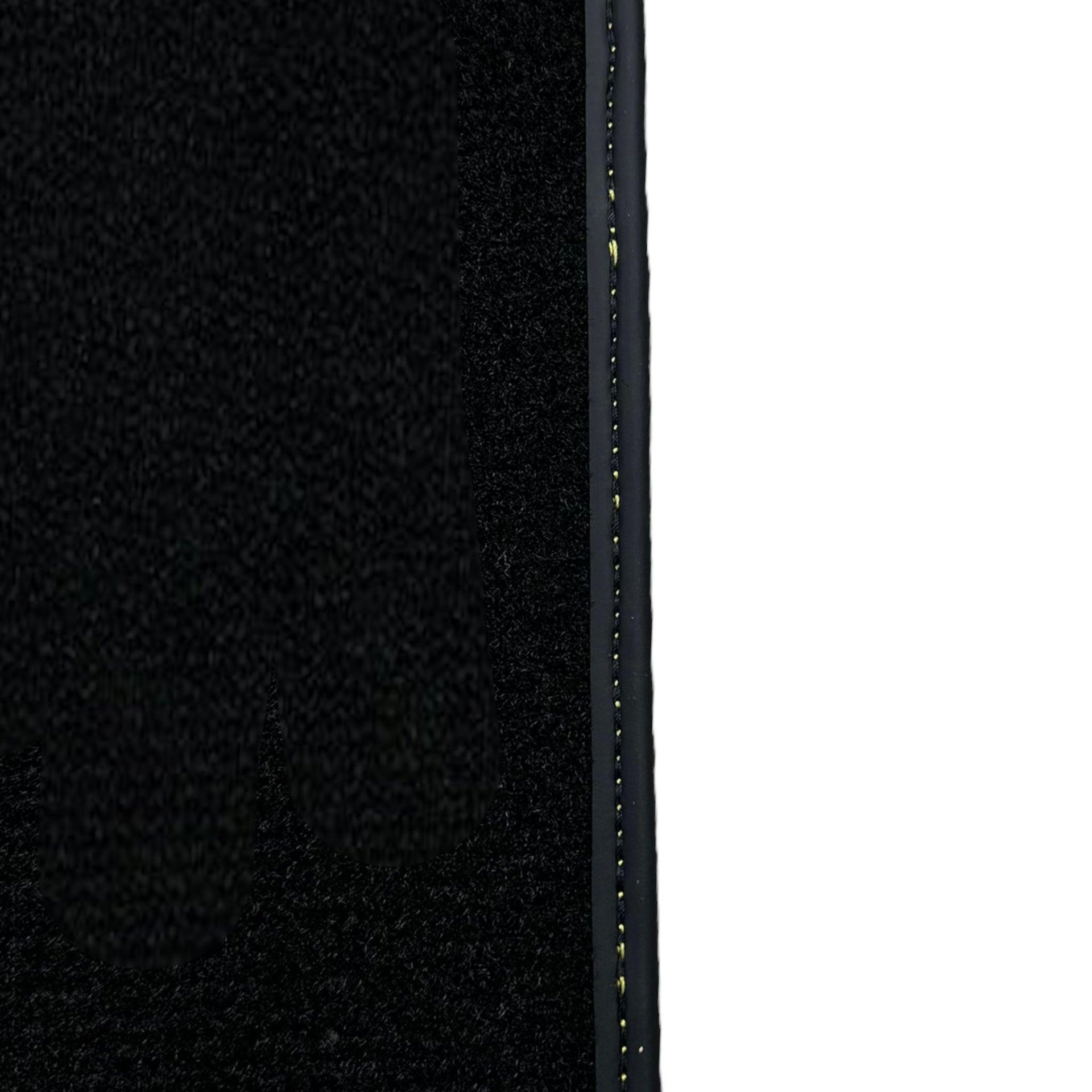 Black Floor Mats For McLaren 720S Year 2017-2021 With Yellow Leather - AutoWin