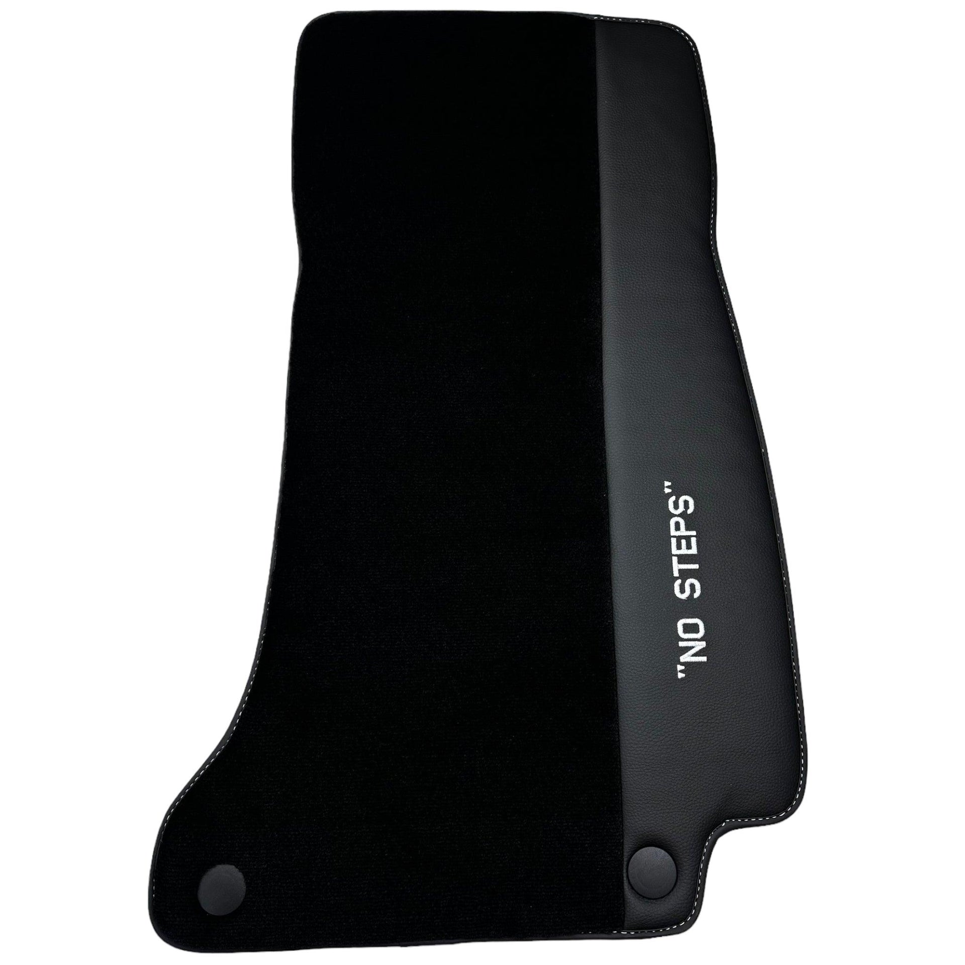 Black Floor Mats for Mercedes Benz E-Class W213 Sedan (2020-2023) Hybrid | "NO STEPS" Fluorescent Logo - AutoWin