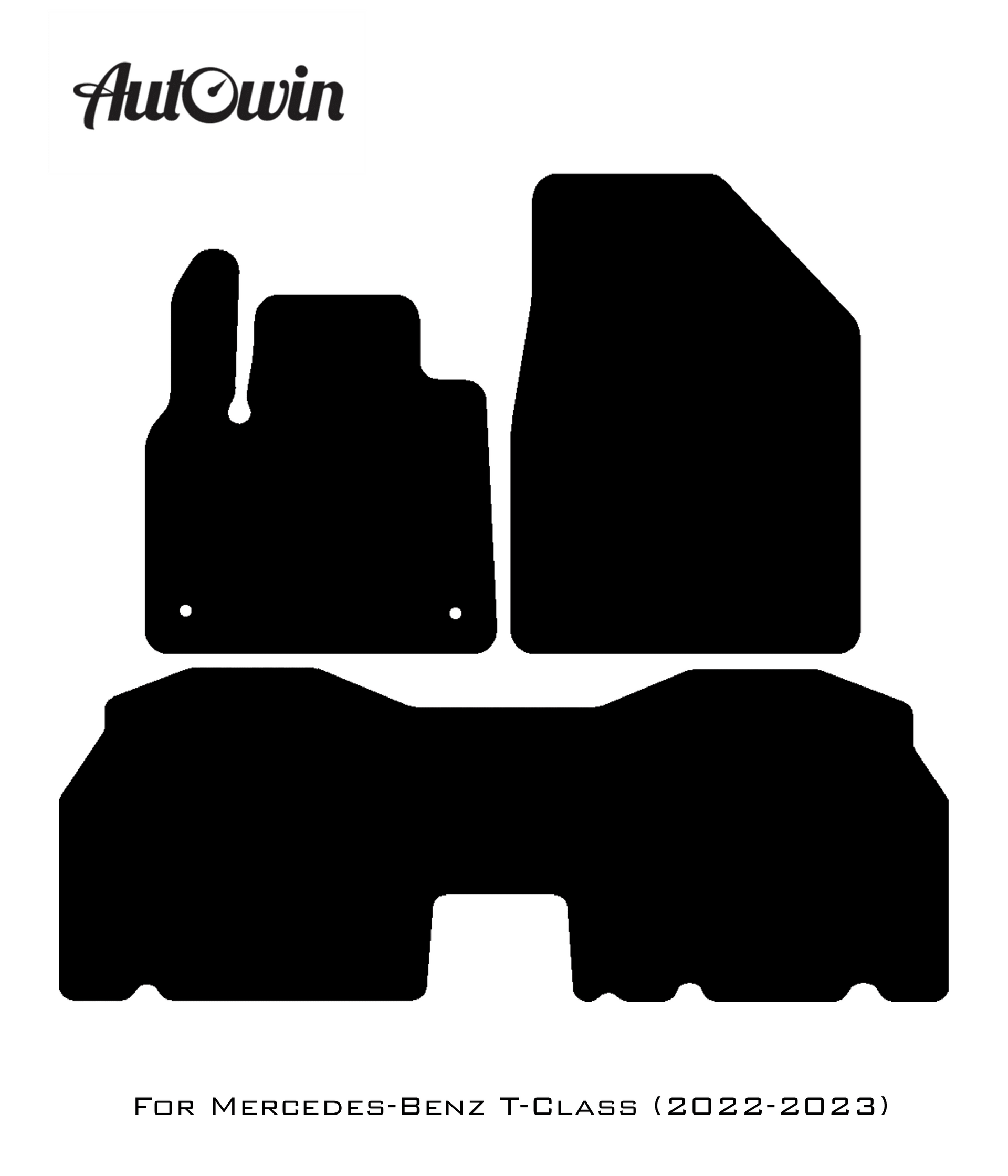 Black Floor Mats For Mercedes Benz T-Class W420 (2022-2023) | Limited Edition - AutoWin