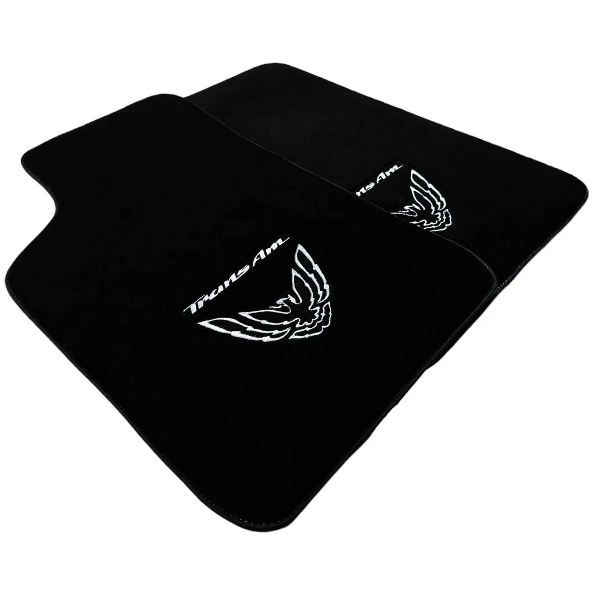 Black Floor Mats for Pontiac FireBird (1970-1981) with Trans Am Logo - AutoWin