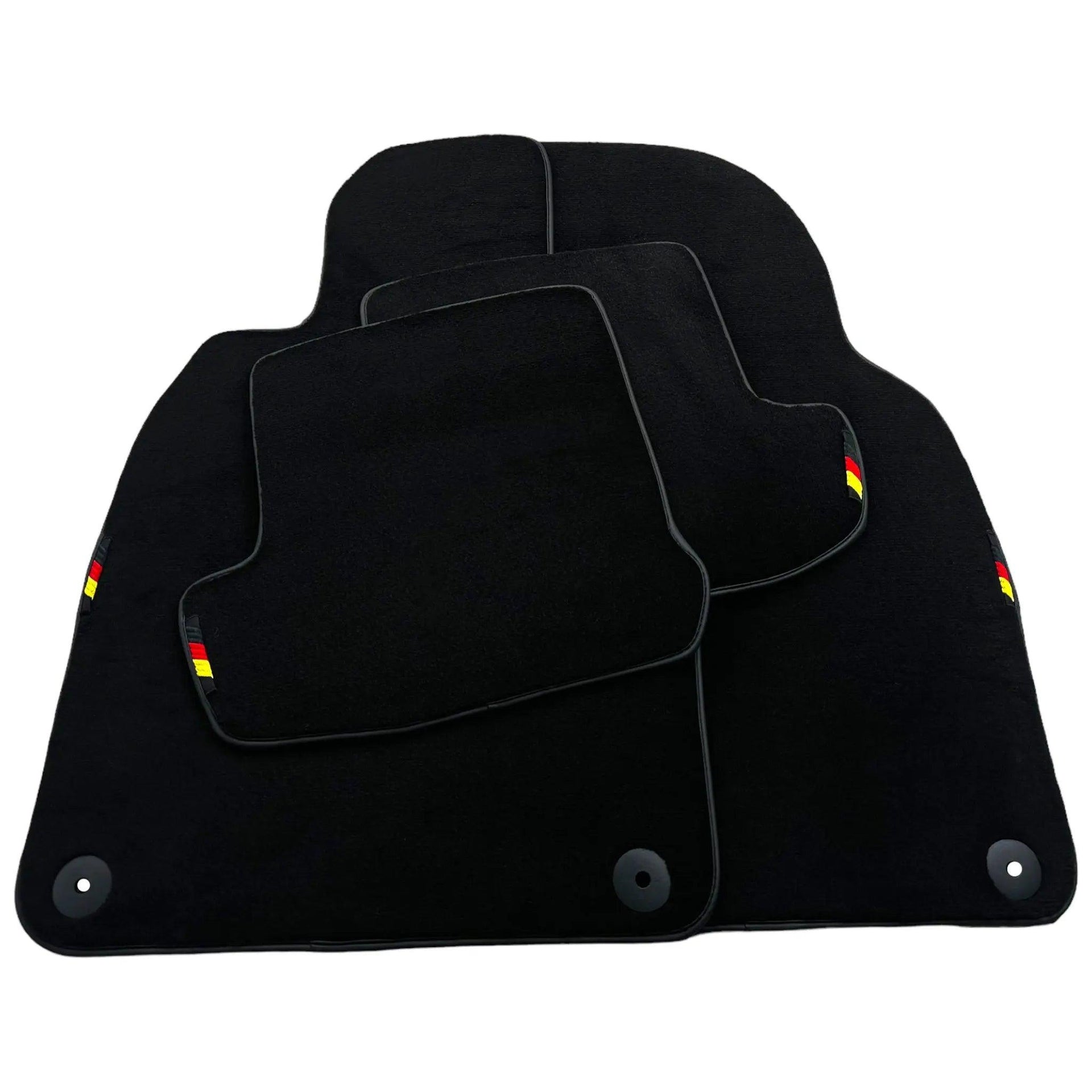 Black Floor Mats for Porsche 911 - 992 (2019-2024) with German Flag - AutoWin