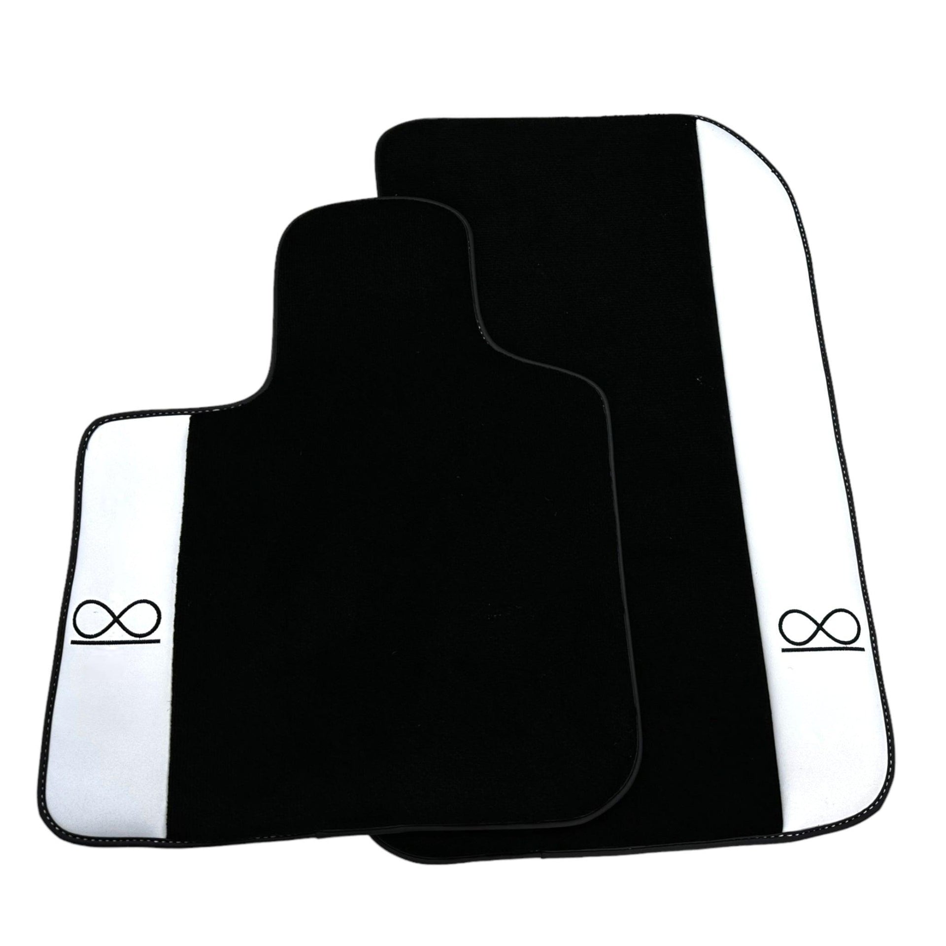 Black Floor Mats For Rolls Royce Black Badge Cullinan White Leather - AutoWin