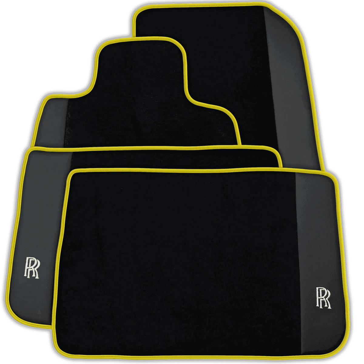 Black Floor Mats for Rolls Royce Dawn (2016-2023) with Leather | Various Trim Colors