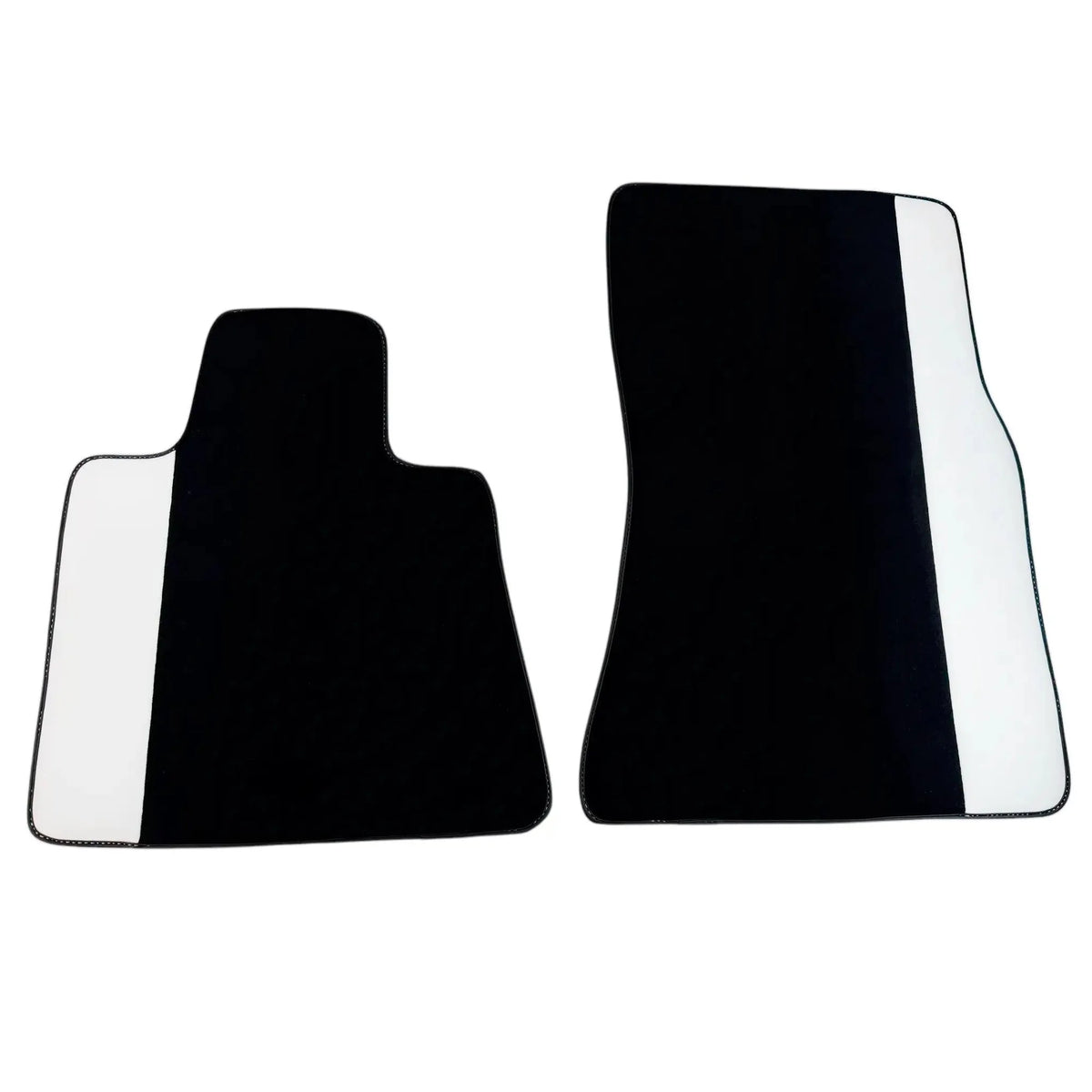 Black Floor Mats for Rolls Royce Dawn (2016-2023) with White Leather