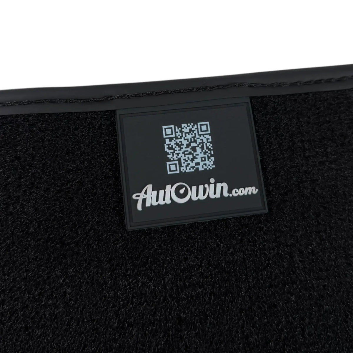 Black Floor Mats for Rolls Royce Dawn (2016-2023) with White Leather | RR Logo