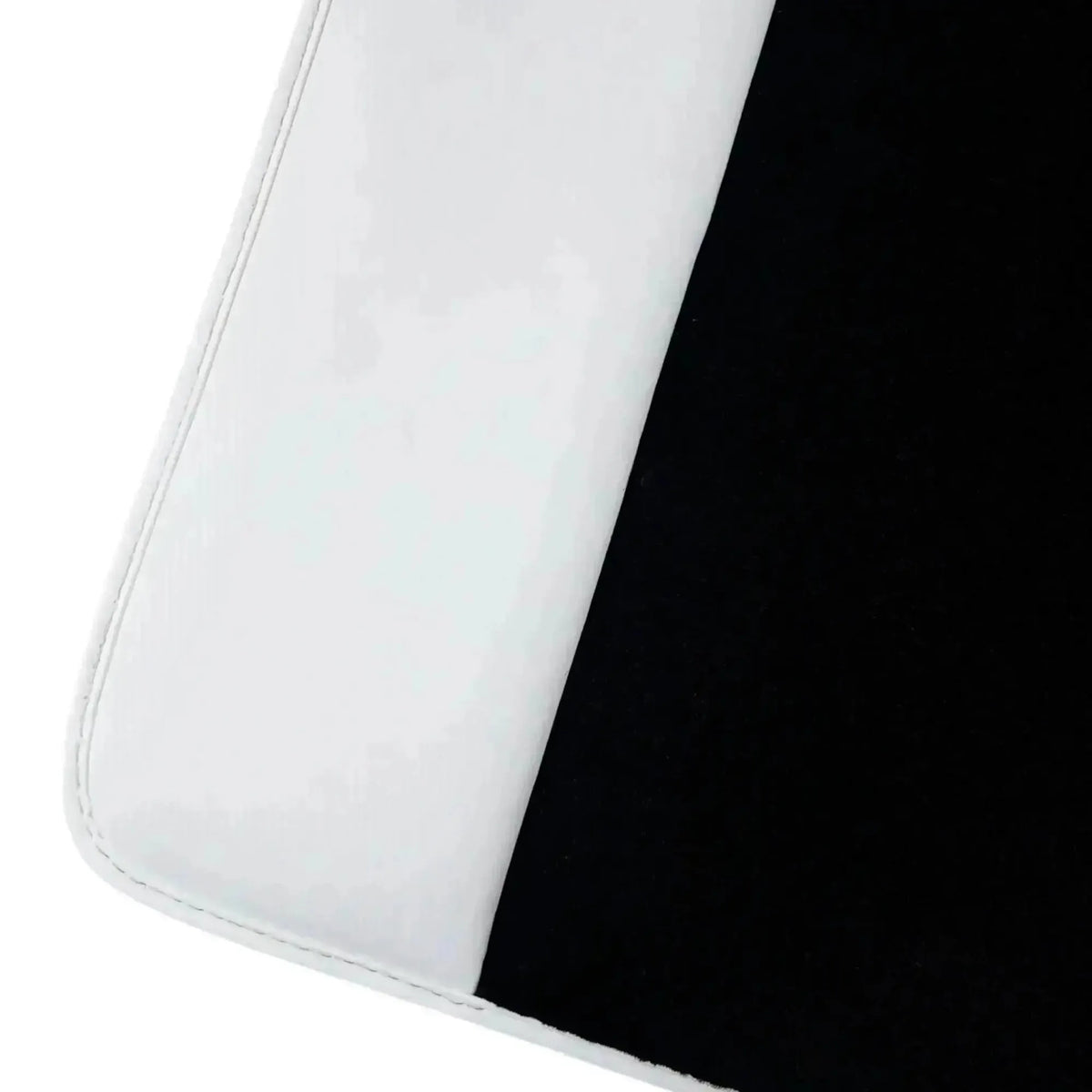 Black Floor Mats for Rolls Royce Ghost Series II (2021-2024) with White Leather | White Trim