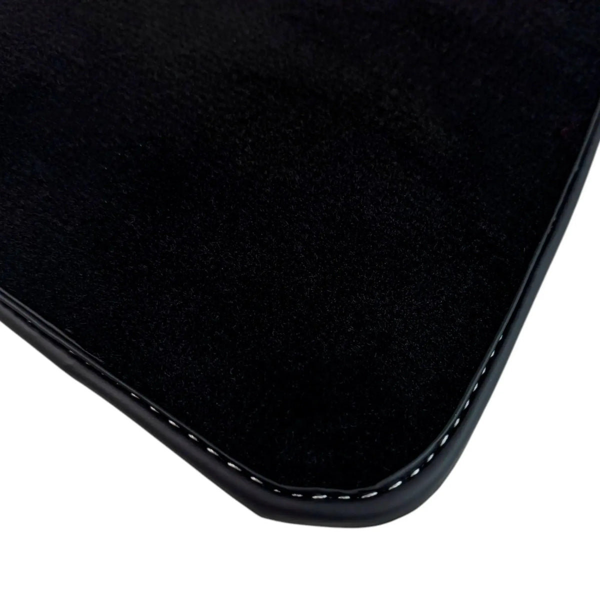 Black Floor Mats for Rolls Royce Phantom Drophead Coupe (2007-2016) with White Leather