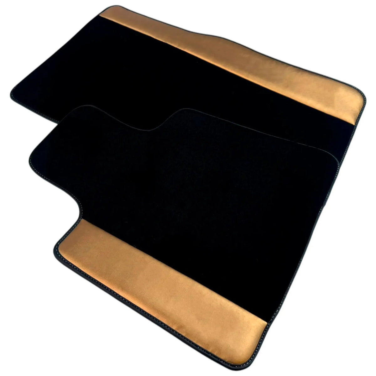 Black Floor Mats for Rolls Royce Spectre (2023-2024) with Gold Leather