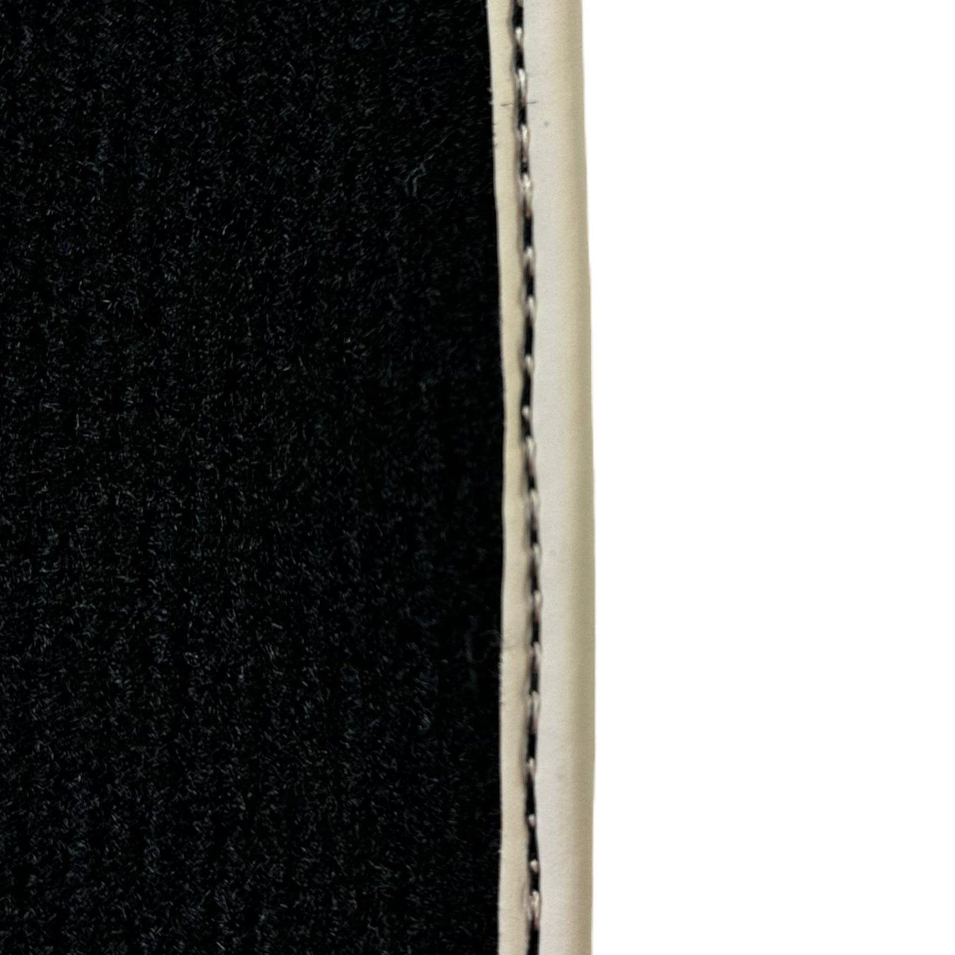 Black Floor Mats For Toyota Land Cruiser 150 (2009-2022) | Beige Trim - AutoWin