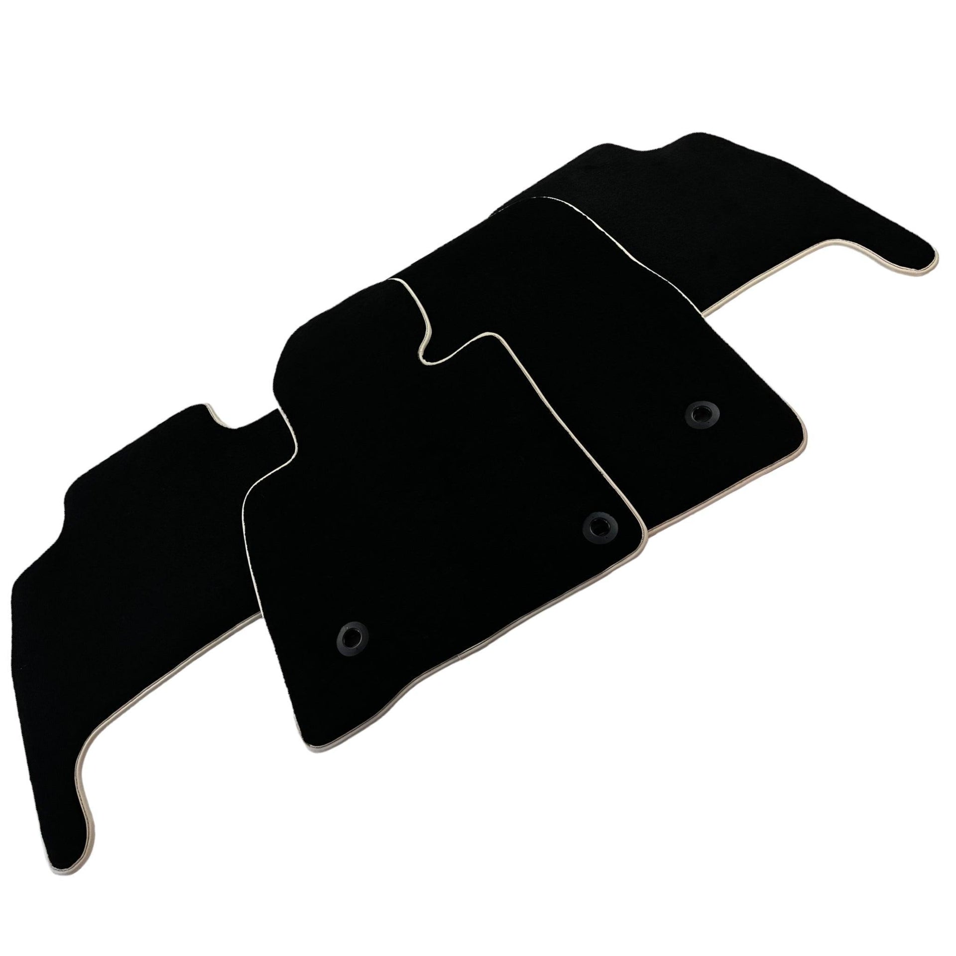 Black Floor Mats For Toyota Land Cruiser 200 (2008-2012) | Beige Trim - AutoWin