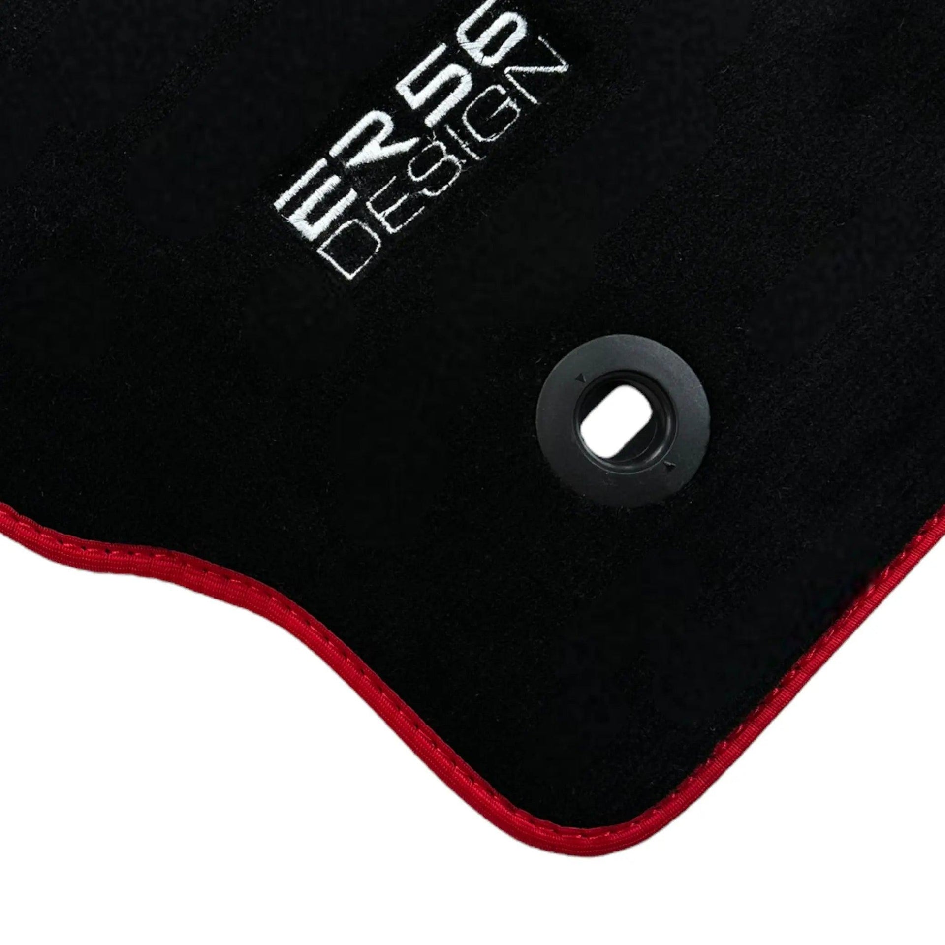 Black Floor Mats for Toyota Prius (2009-2012) ER56 Design with Red Trim - AutoWin
