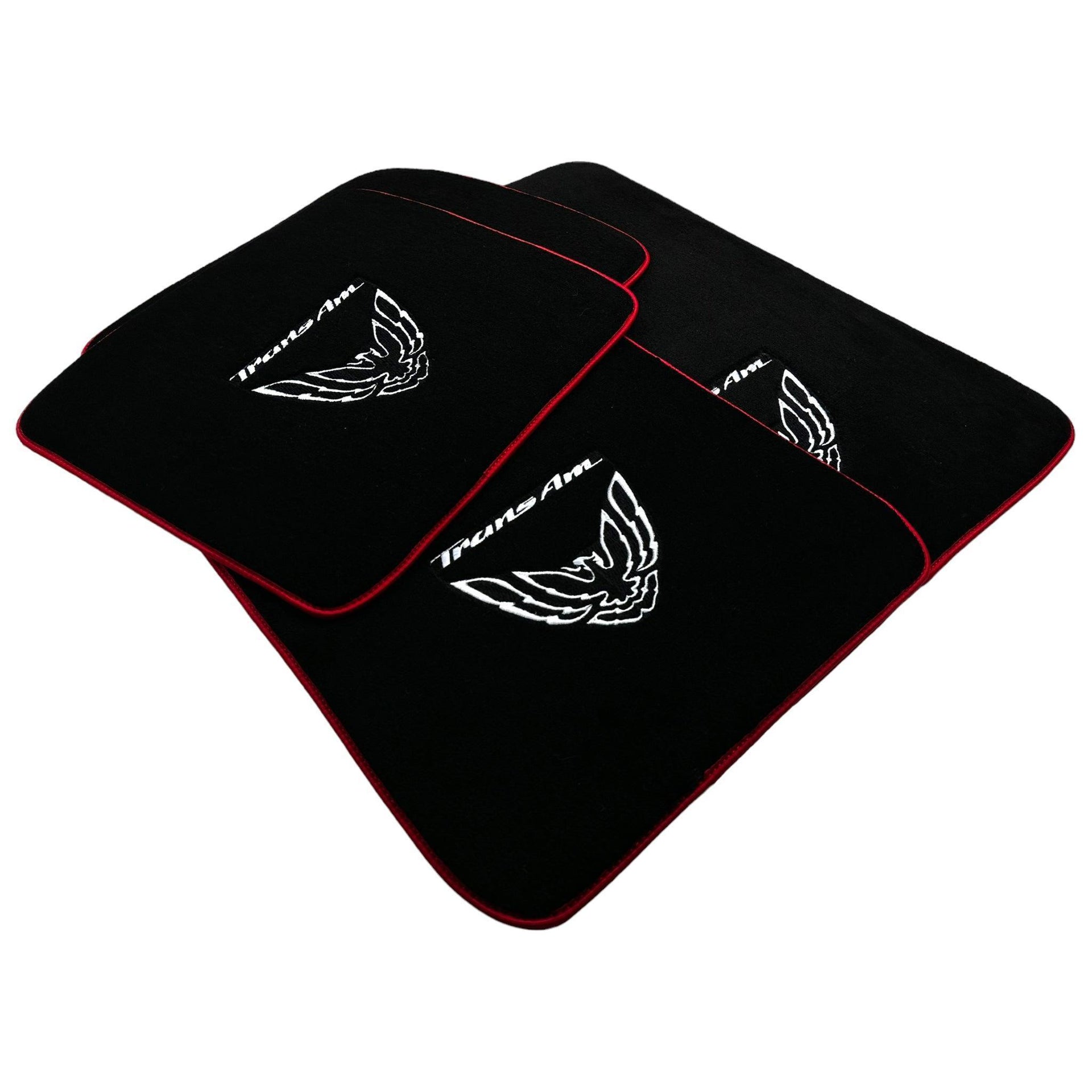 Black Floor Mats Red Trim for Pontiac FireBird (1970-1981) Trans Am - AutoWin