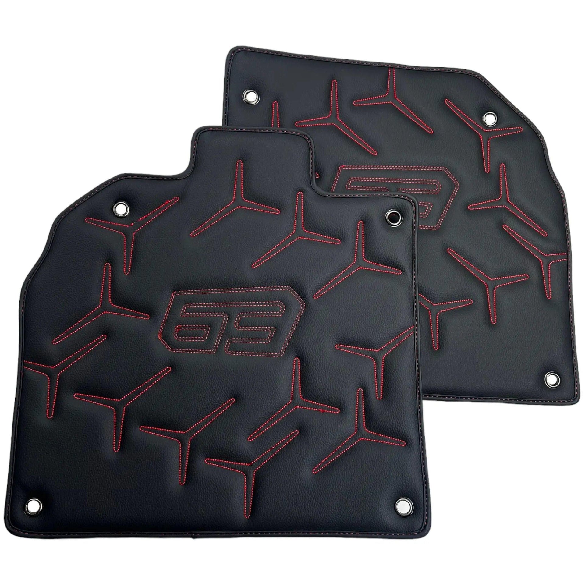 Black Leather Floor Mats for Lamborghini Aventador SVJ 63 Edition - AutoWin