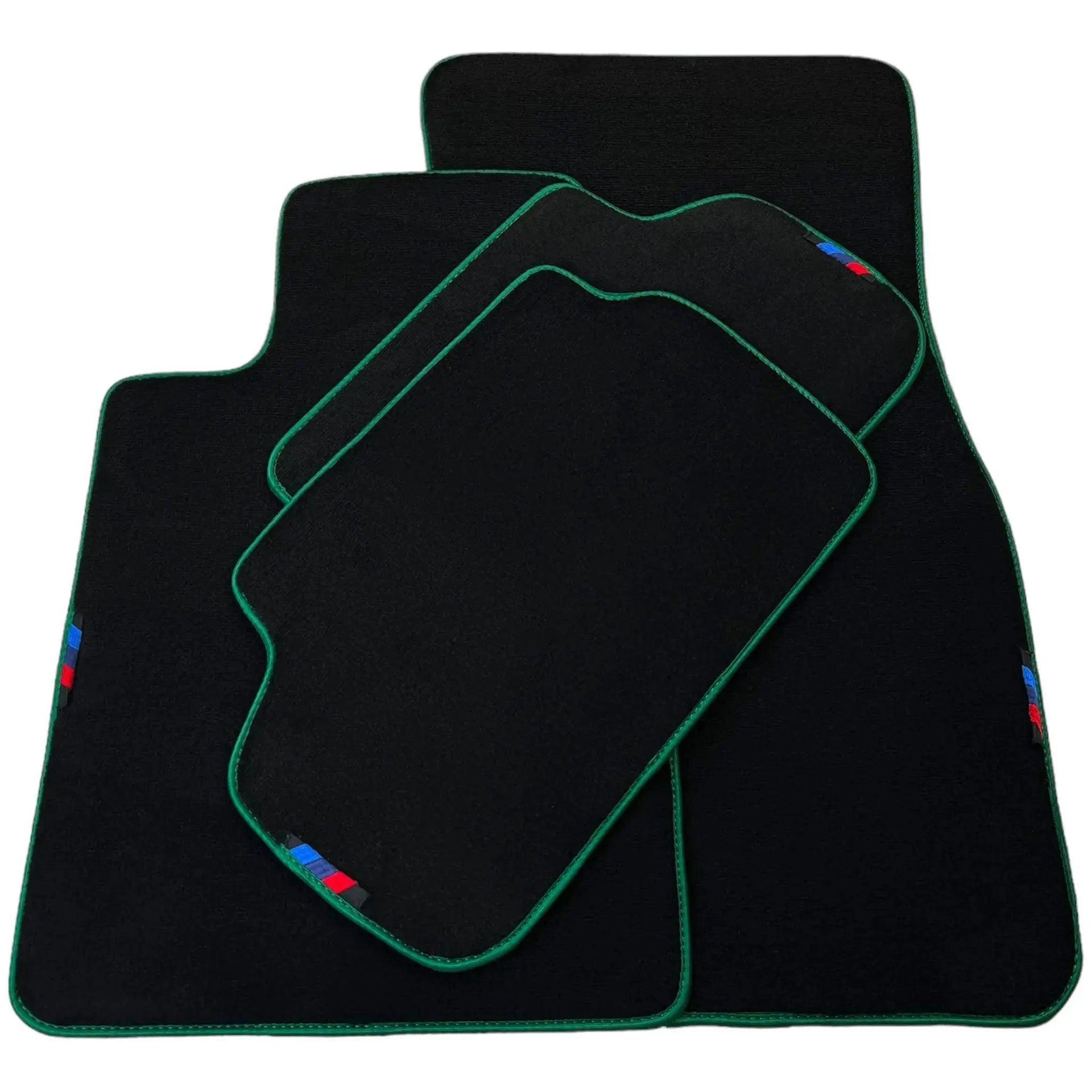 Black Mats For BMW M3 4-door E90 | Green Trim - AutoWin