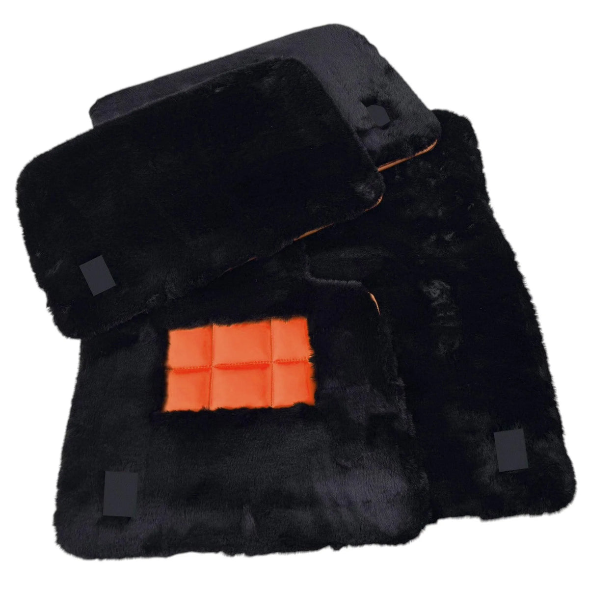 Black Sheepskin Floor Mats for Rolls Royce Phantom Drophead Coupe (2007-2016) Various Leather Colors