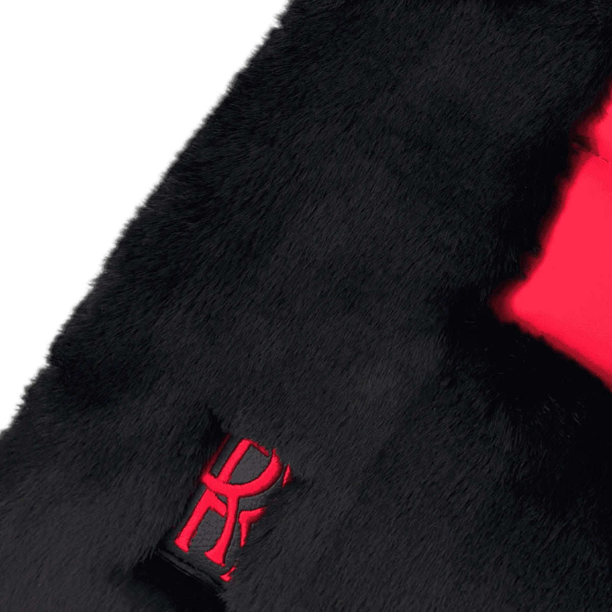 Black Sheepskin Floor Mats for Rolls Royce Shadow (1965-1977) with Red Leather