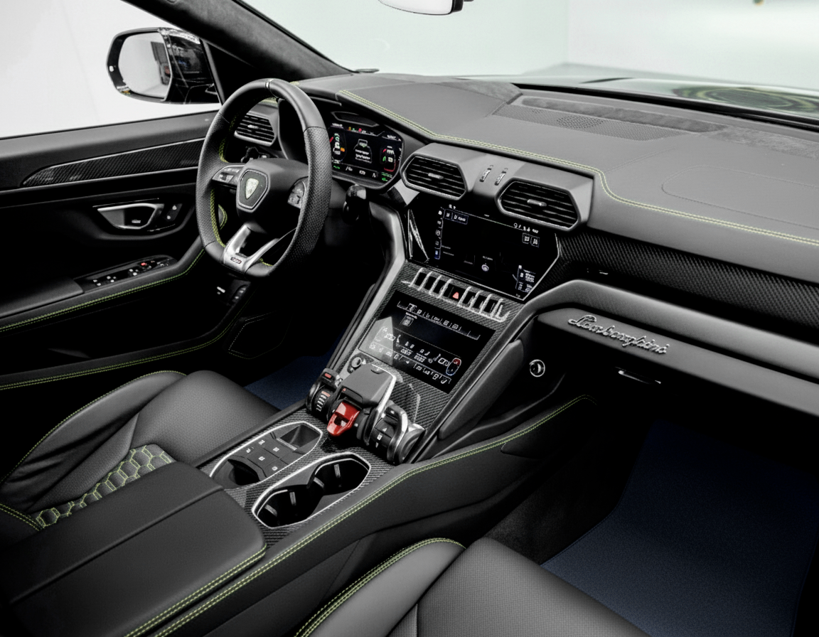 Black Tailored Orange Edition Floor Mats for Lamborghini Urus - USA | FedEx Express