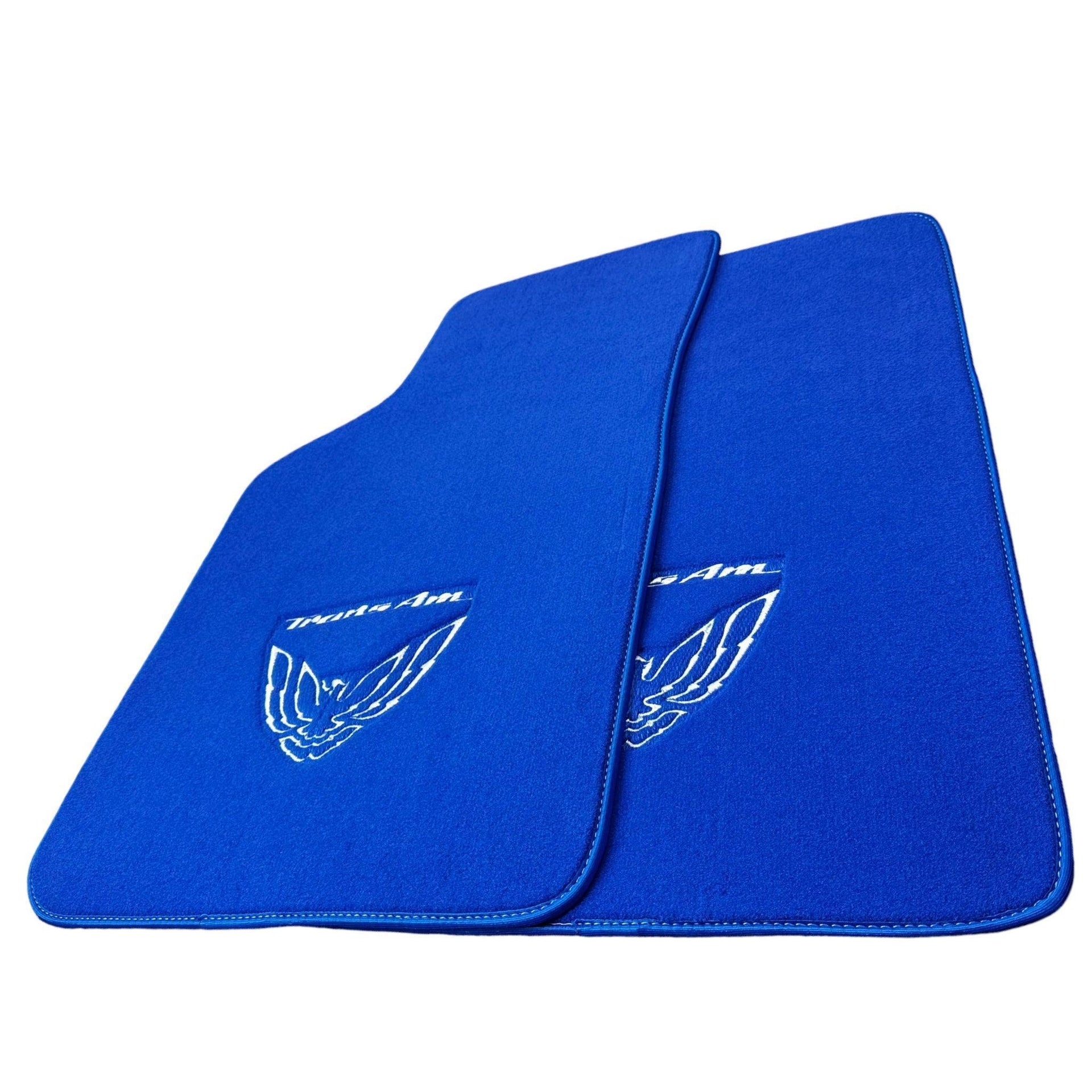 Blue Floor Mats for Pontiac FireBird (1970-1981) with Trans Am Logo - AutoWin