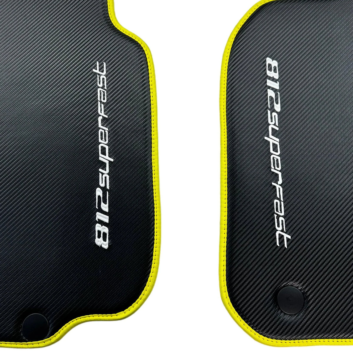 Carbon Floor Mats For Ferrari 812 Superfast (2018-2023) with Yellow Trim - AutoWin
