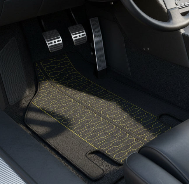 Customizable Leather Floor Mats with Double Diamond Pattern for Lamborghini Countach (1974–1990) - AutoWin