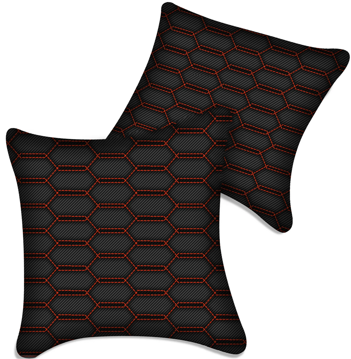 Customizable Black Carbon Fiber Pillows Set of 2 for All Vehicles