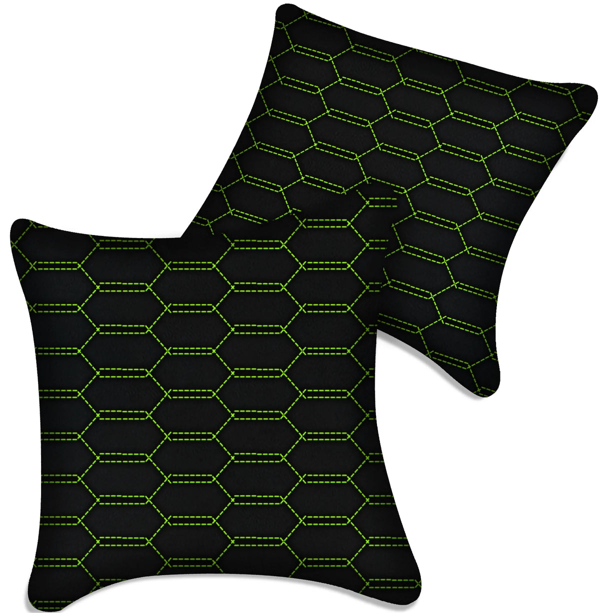 Customizable Black Leather Pillows Set of 2 for All Vehicles