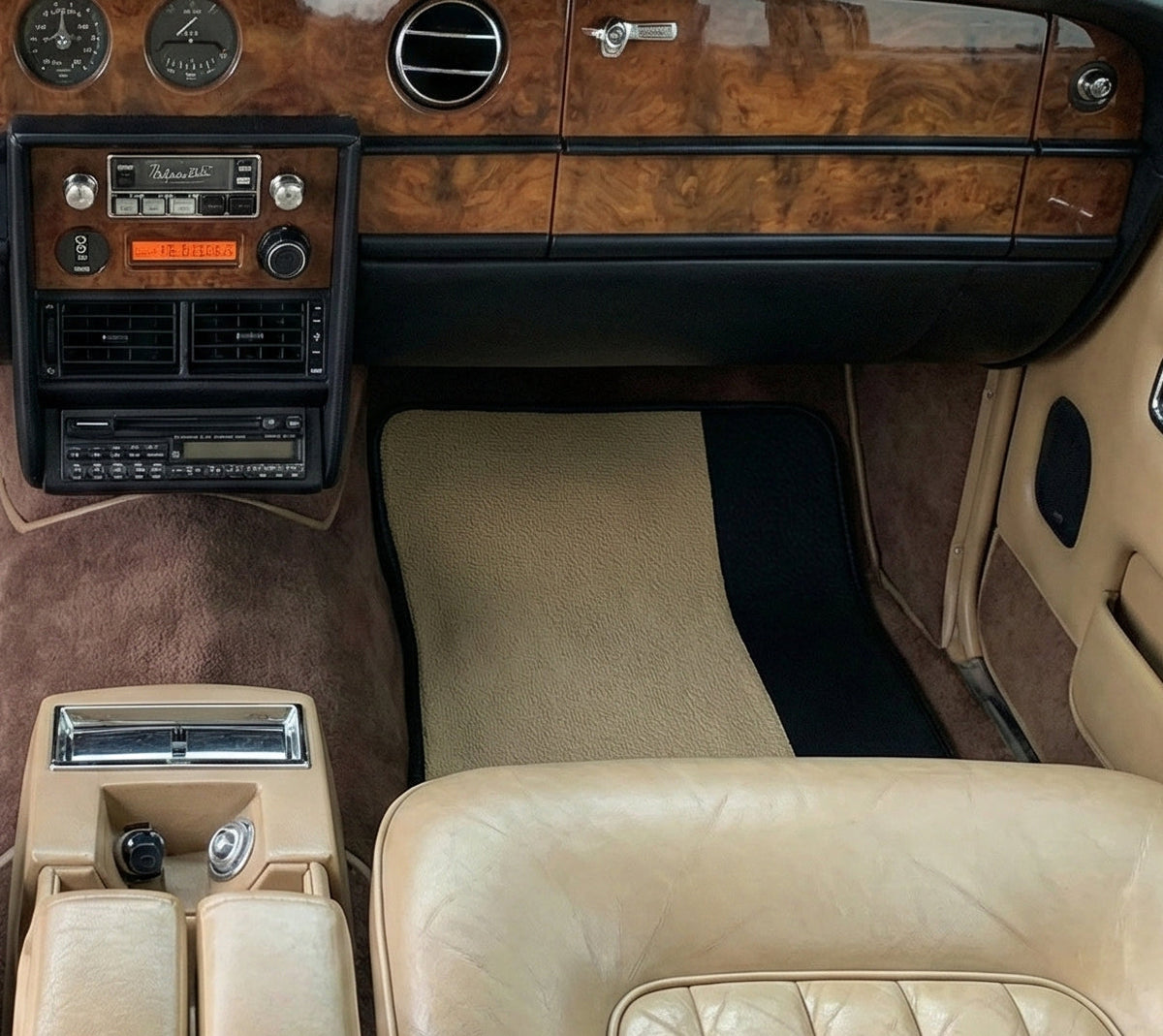 Customizable Floor Mats From Carpet With Leather for Rolls-Royce Shadow (1965-1977)