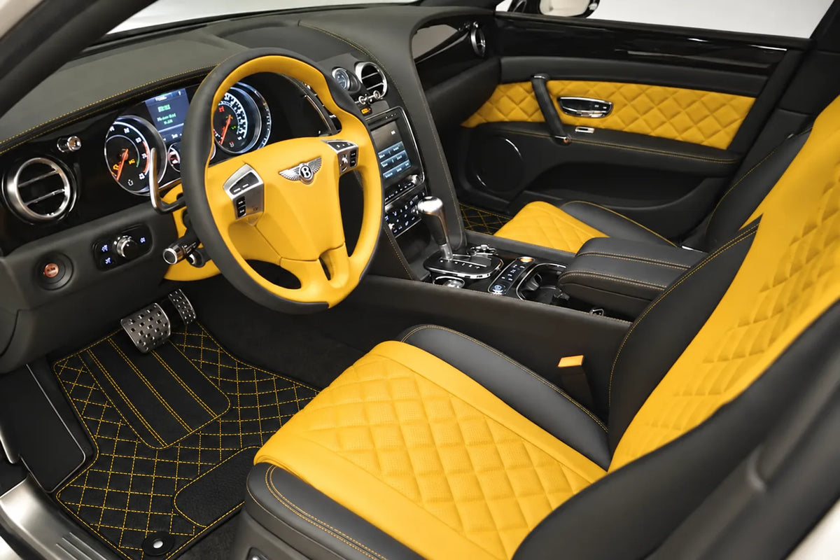 Customizable Leather Floor Mats with AW1 Pattern for Bentley Flying Spur (2013-2019) inside the vehicle