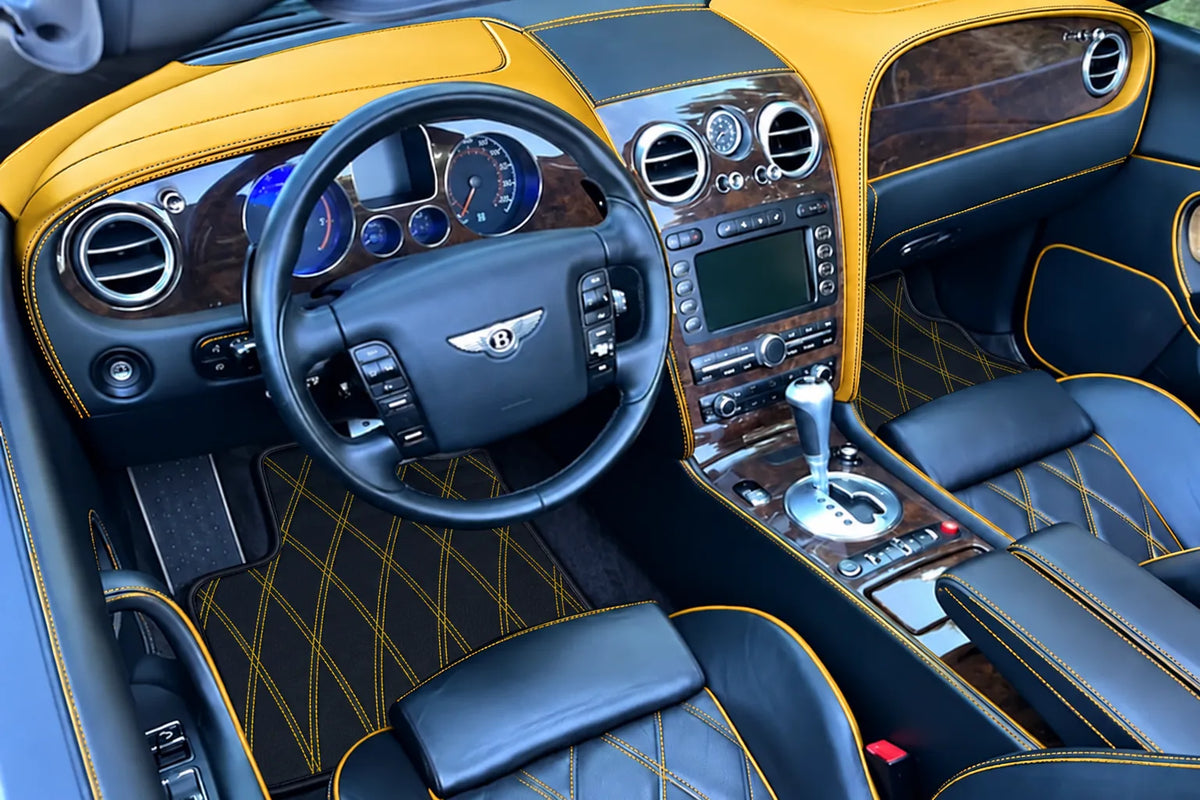 Customizable Leather Floor Mats with AW34 Pattern for Bentley Continental GTC (2006-2011) inside the vehicle