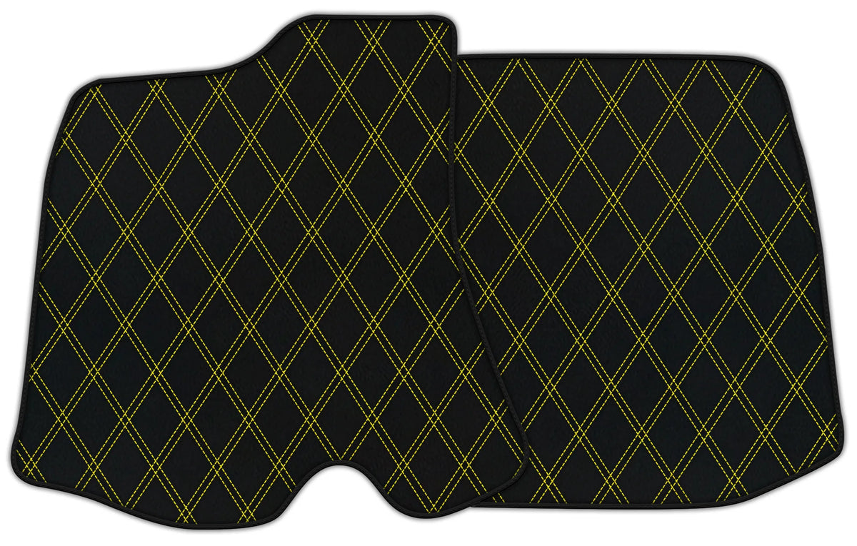 Customizable Leather Floor Mats with Double Diamond Pattern for Ferrari Roma (2021-2027)