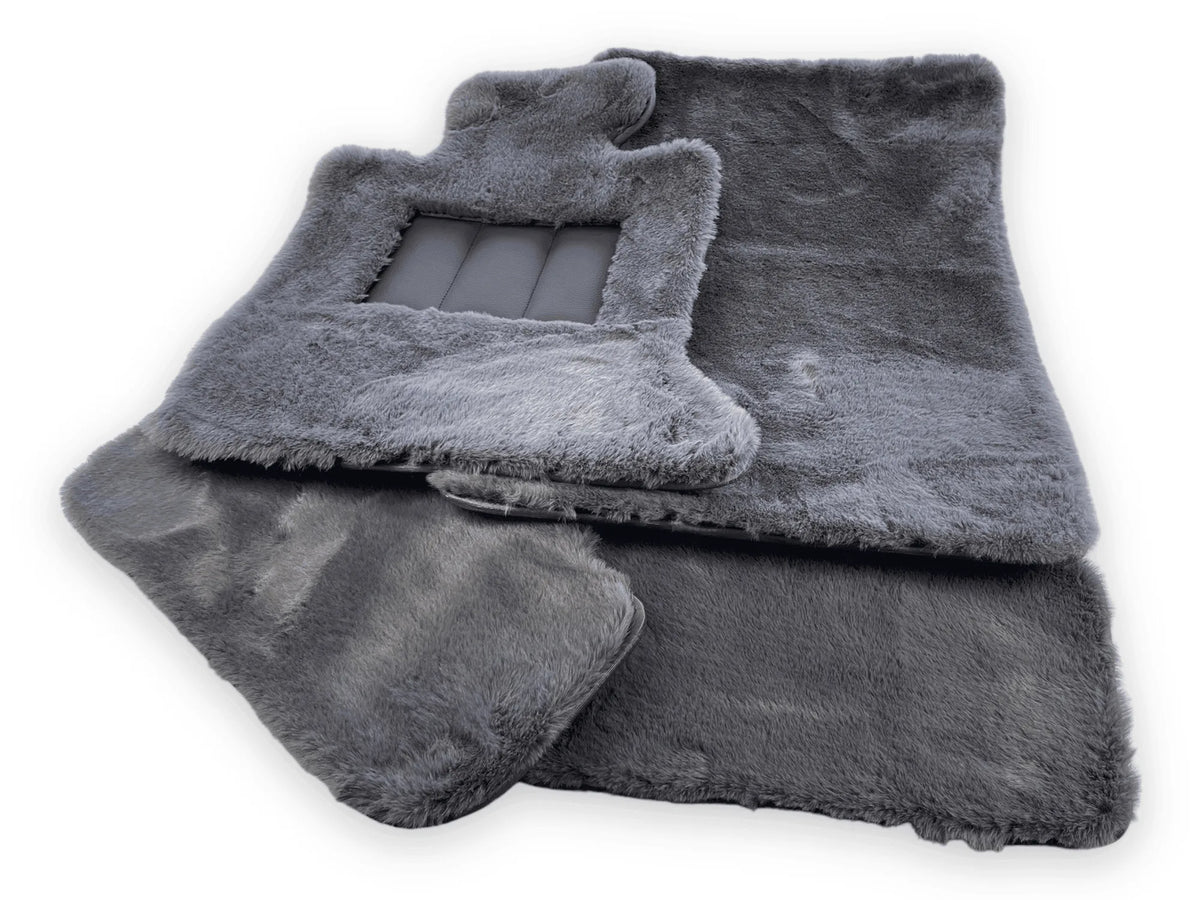 Dark Gray Sheepskin Floor Mats For Rolls Royce Ghost Series II (2021-2024) ER56 Design Brand