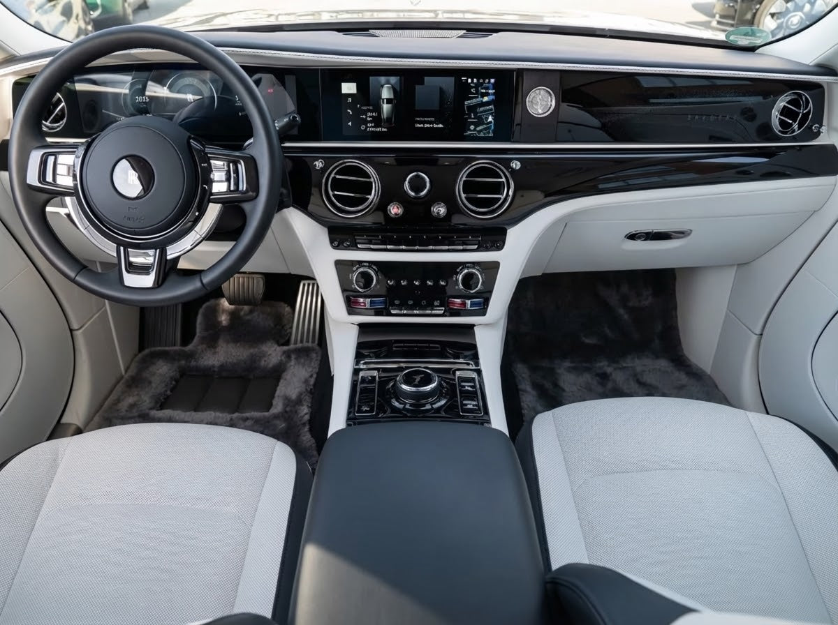 Dark Gray Sheepskin Floor Mats For Rolls Royce Spectre (2023-2024) Er56 Design Brand