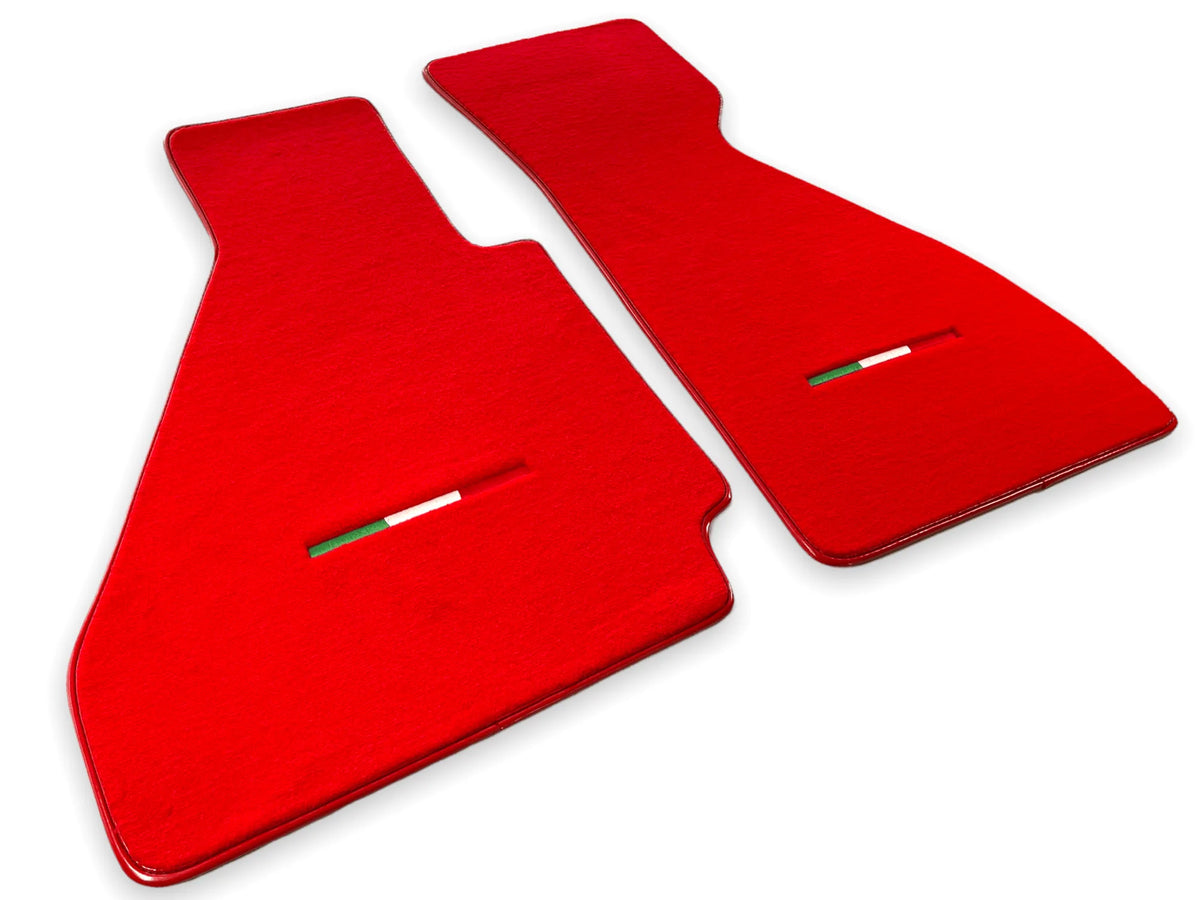 Floor Mats For Ferrari 328 GTB 1985-1989 Red Autowin Brand Italian Edition - AutoWin