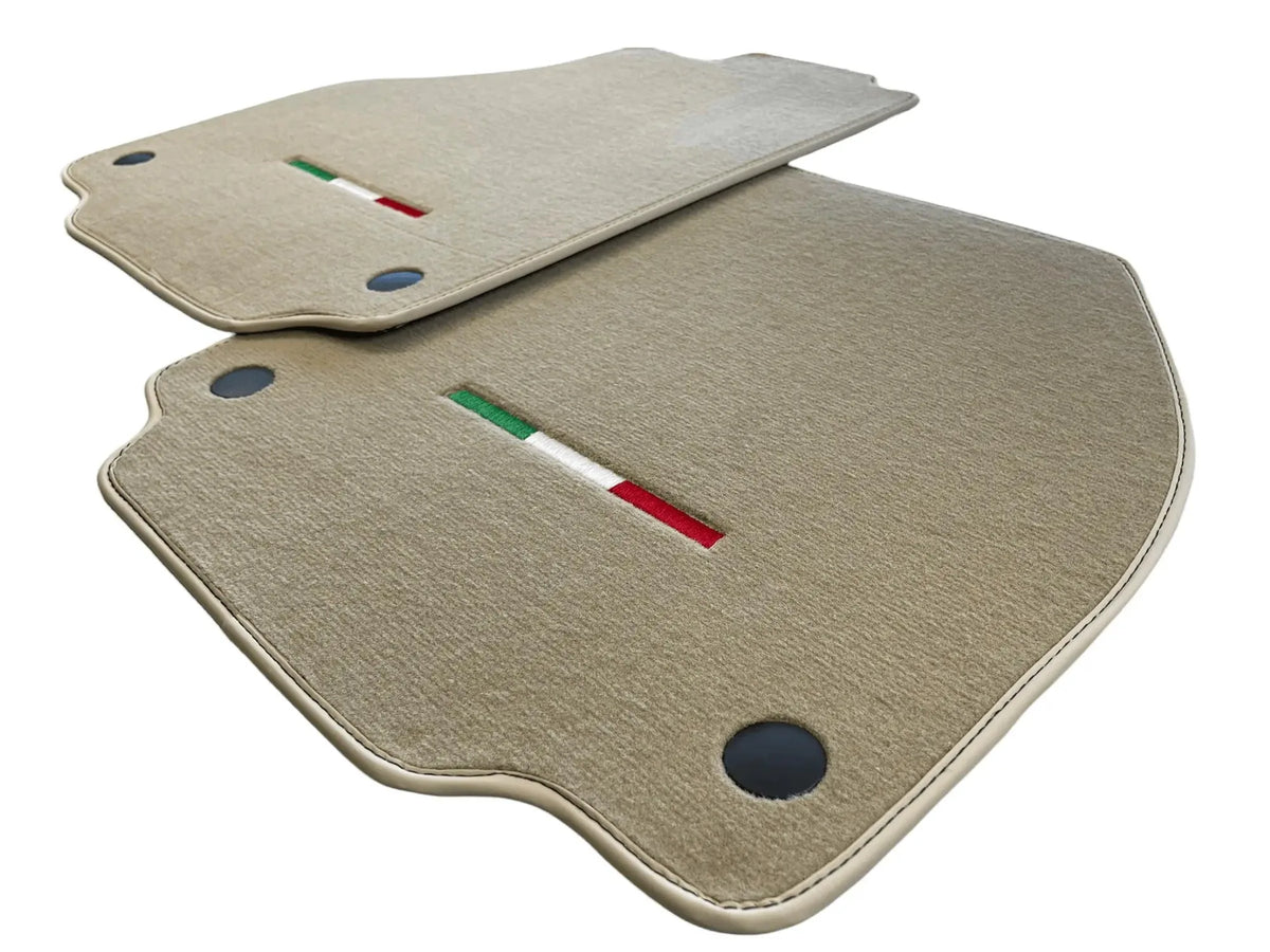 Floor Mats For Ferrari 488 Spider (2016-2022) Beige Autowin Brand Italian Edition