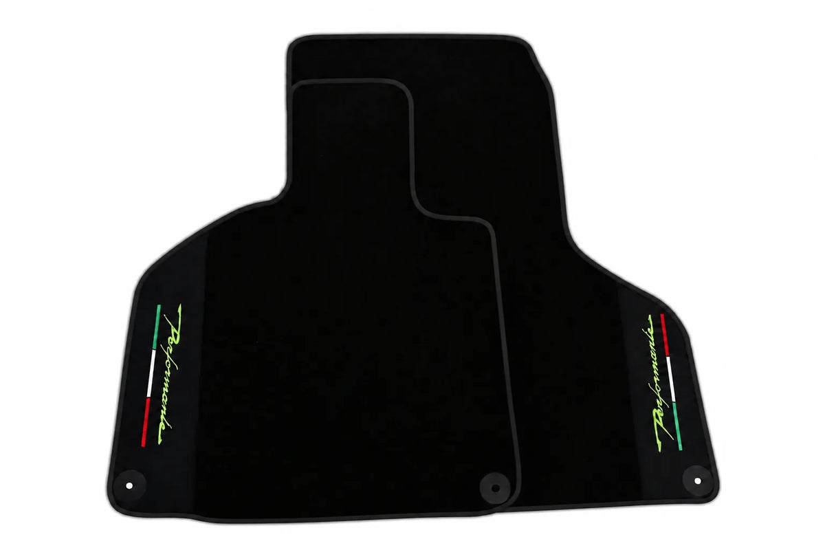 Floor Mats for Lamborghini Huracan Perfomante with Alcantara Leather | Various Trim Colors Black trim